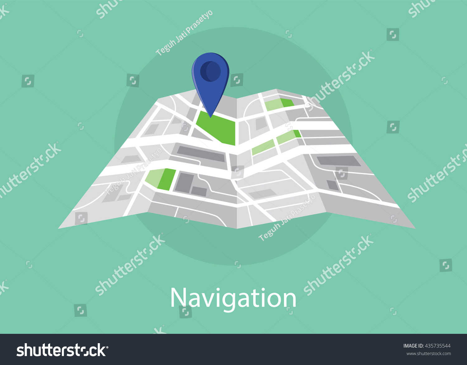 Navigation Map Maps Pin Icon Green Stock Vector (Royalty Free ...