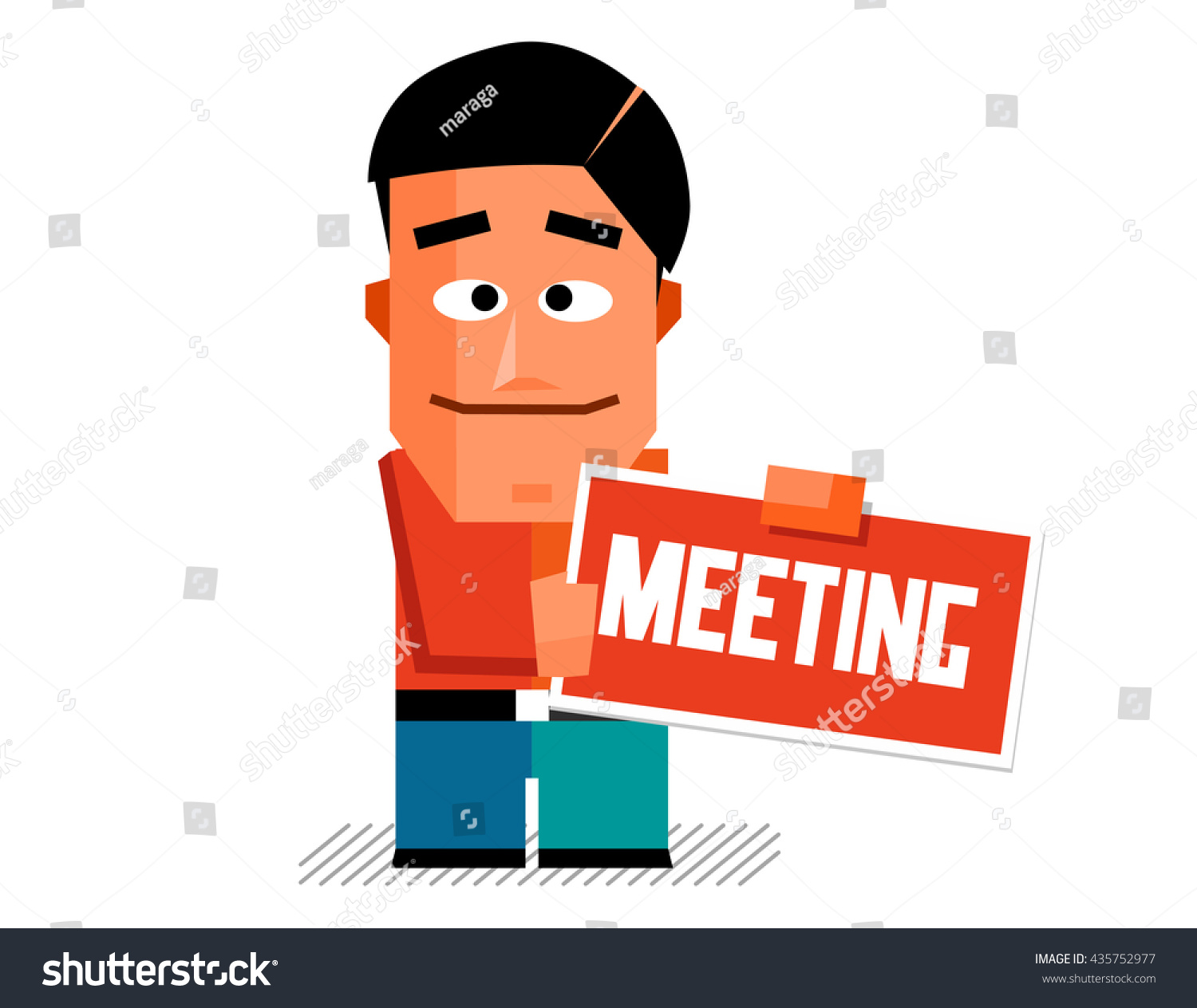 Meeting Graphic Flat Vector Illustration Stock Vector (Royalty Free ...