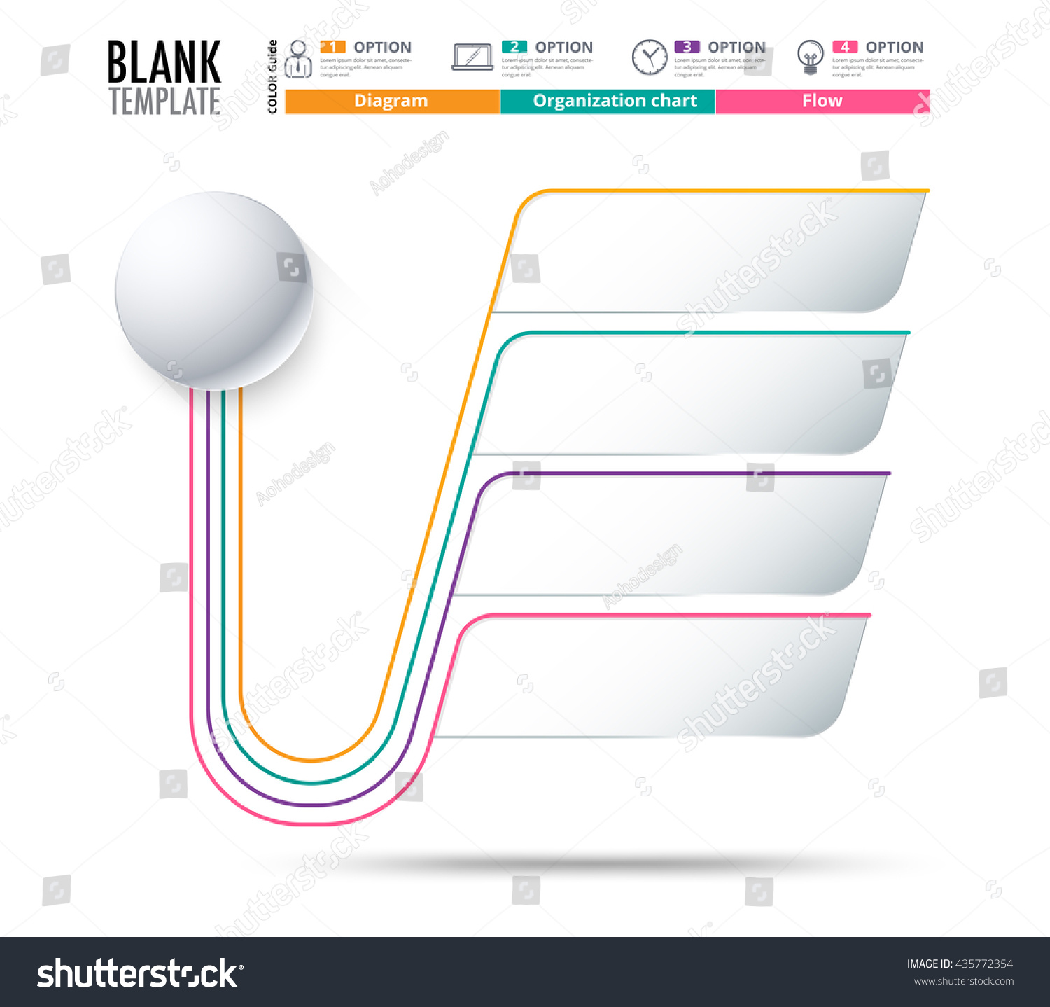 Diagram Template Organization Chart Template Flow Stock Vector (Royalty