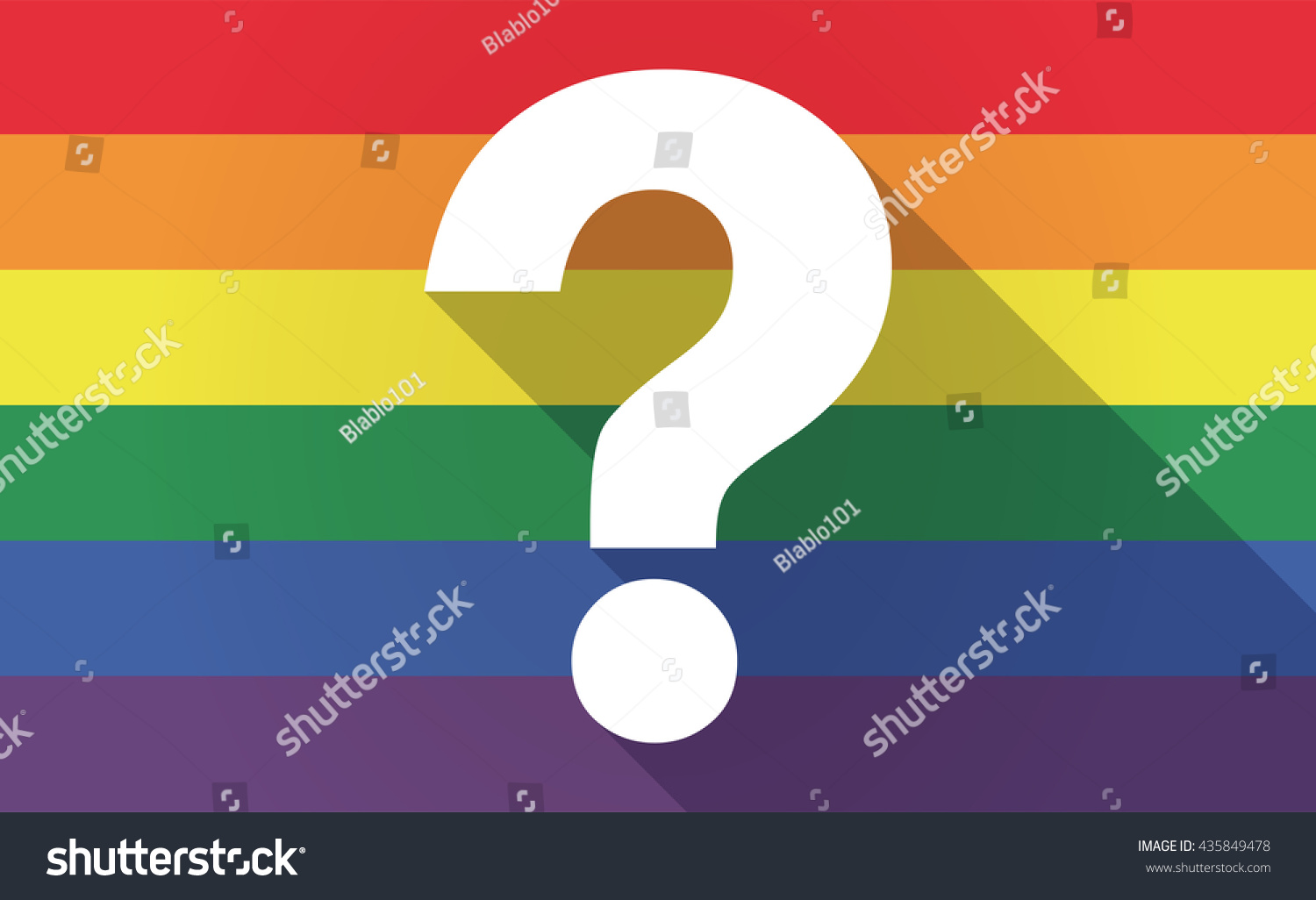 Illustration Long Shadow Gay Pride Flag Stock Vector Royalty Free