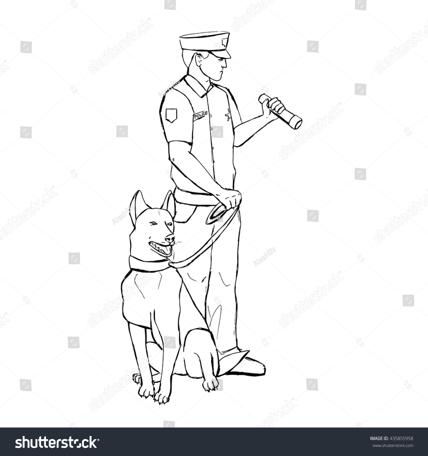 Рисовать полицейского и собаку