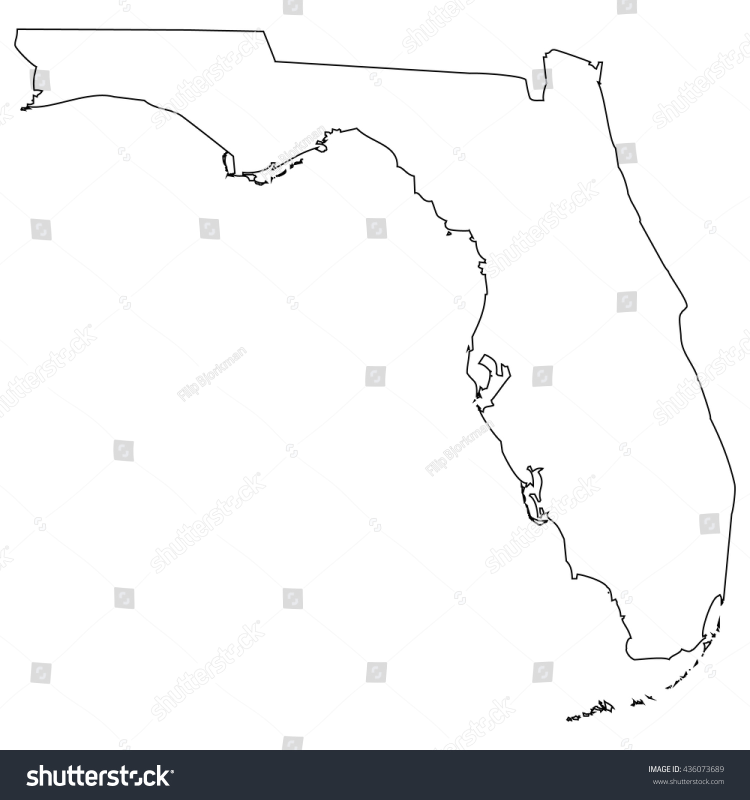 High Detailed Vector Contour Map Florida Stock Vector (Royalty Free