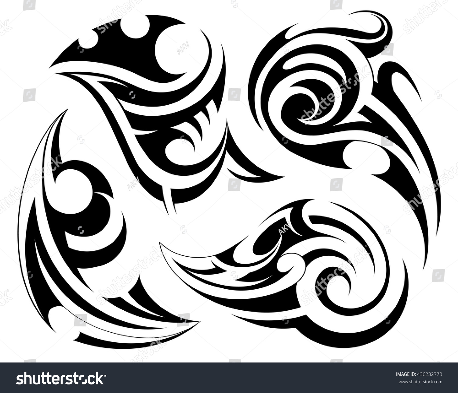 Set Tattoo Shapes Maori Ethic Art Stock Vector (Royalty Free) 436232770 ...