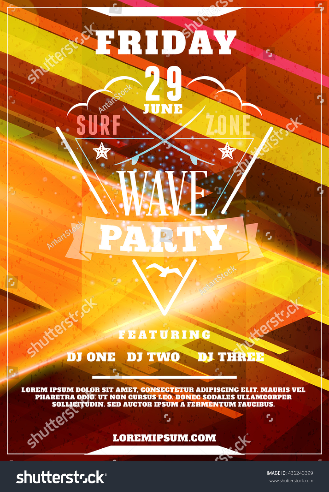 Summer Beach Party Flyer Poster Summer Stock Vector Royalty Free