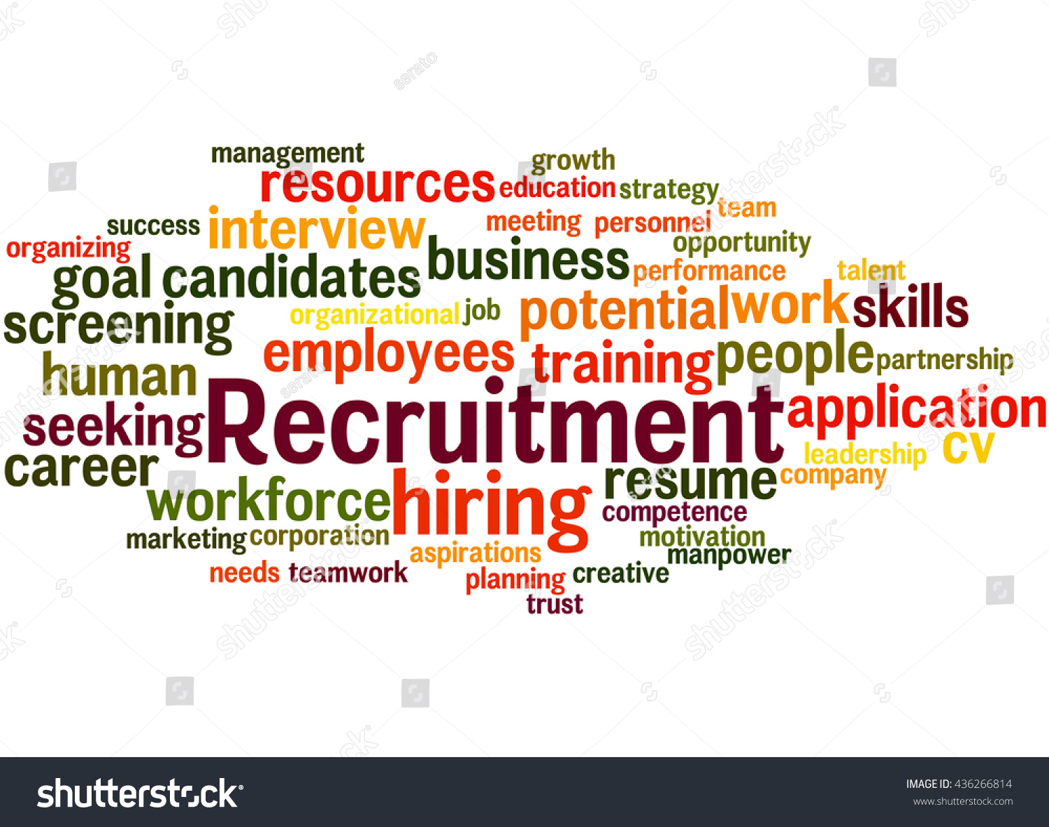 Recruitment Word Cloud Concept On White Stock Illustration 436266814 ...