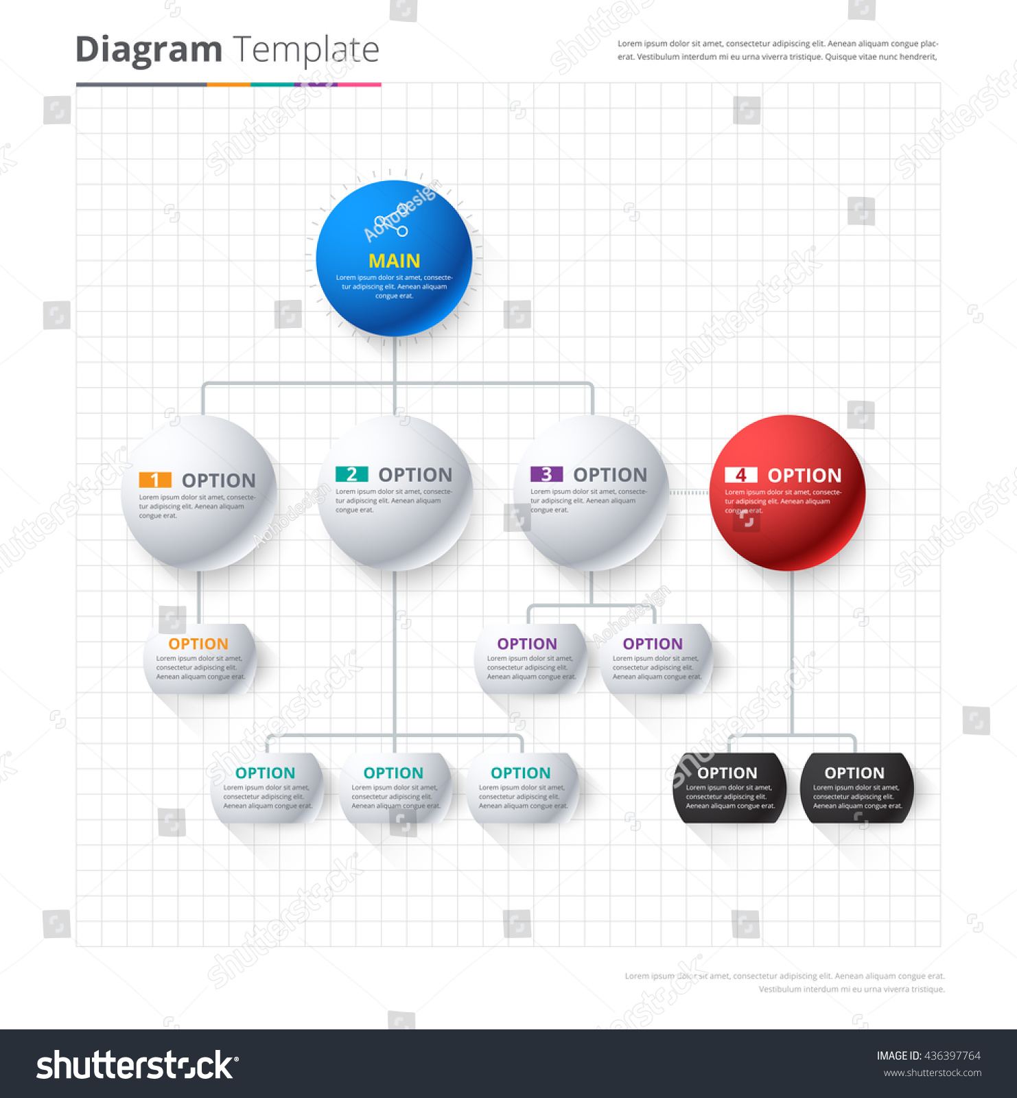 Diagram Template Organization Chart Template Flow Stock Vector (Royalty