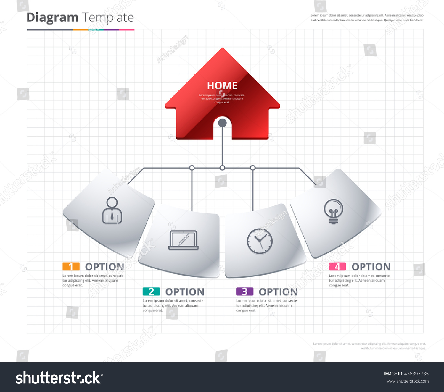 Diagram Template Organization Chart Template Flow Stock Vector (Royalty