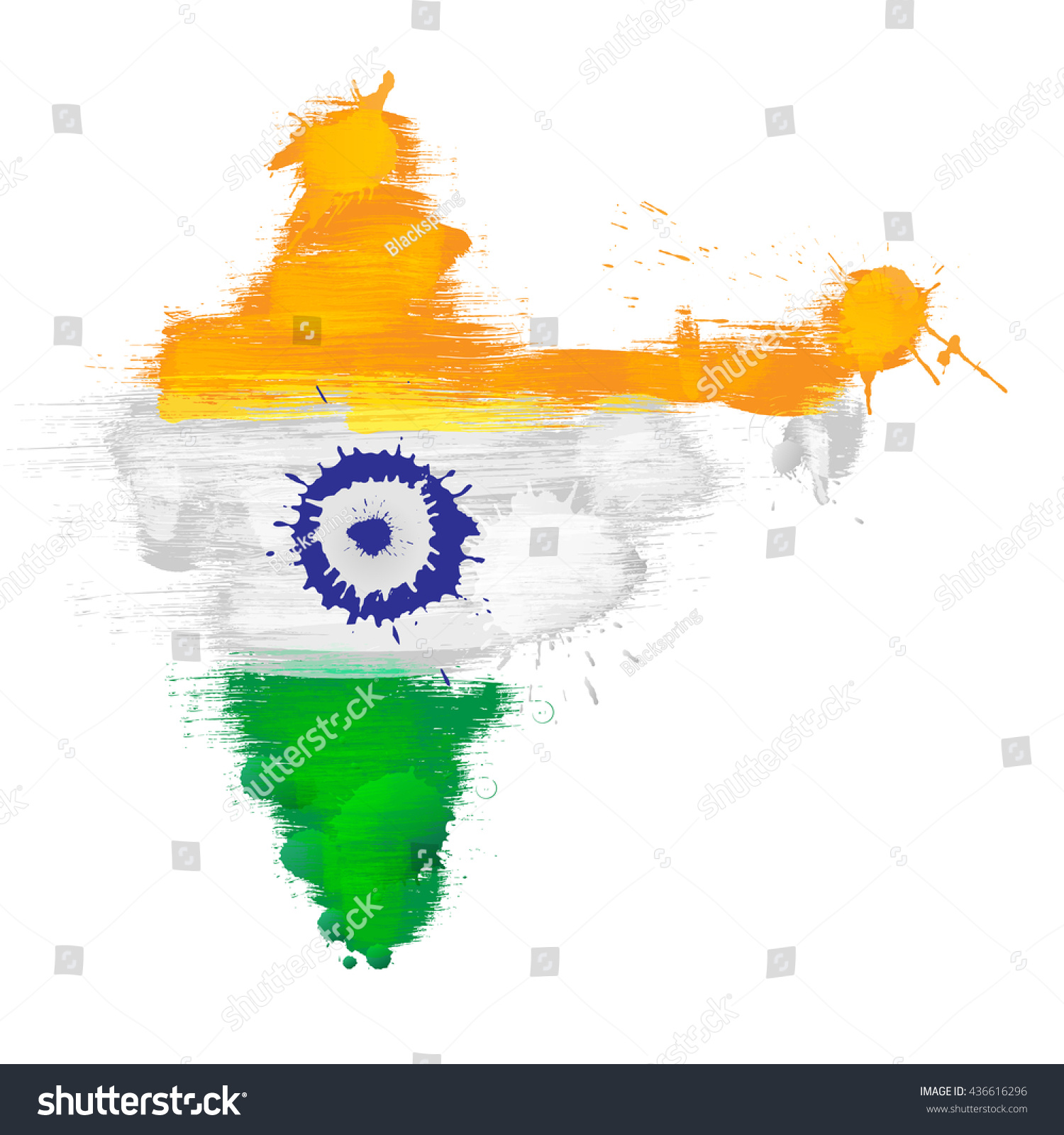 Grunge Map India Indian Flag Stock Vector (Royalty Free) 436616296 ...