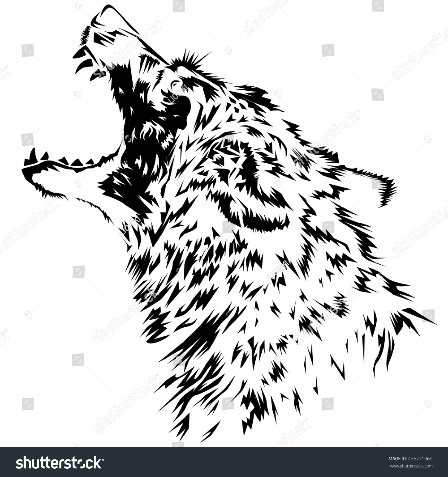 Wolf Head Vector Illustration Stock Vector (Royalty Free) 436771069 ...