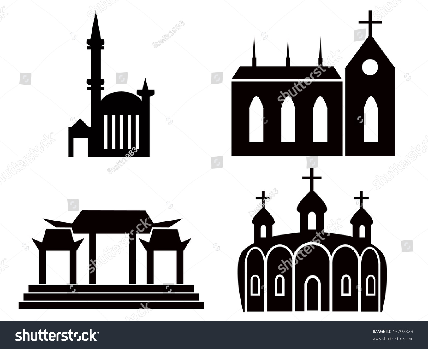 Various Temple Church Illustrations Stock Vector (Royalty Free ...