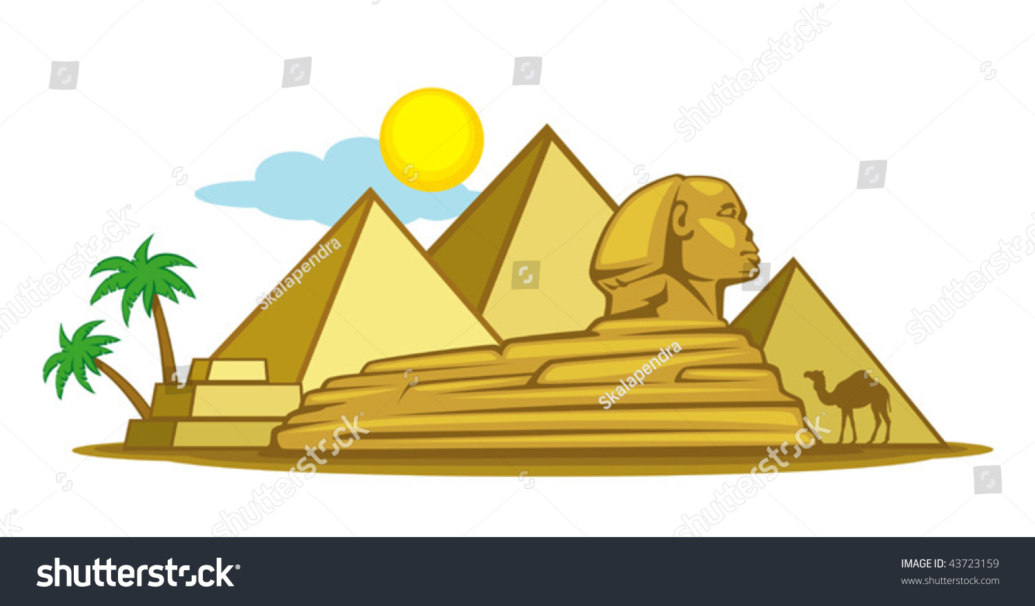 Пирамида сфинкс Египет вектор