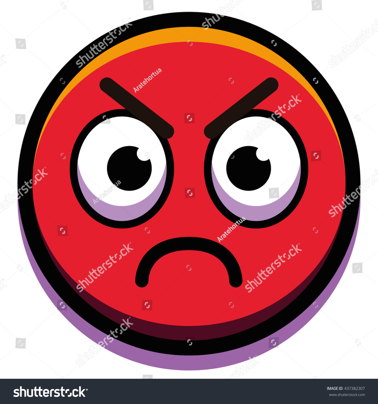 Vector Angry Face Isolated On White Stock Vector (Royalty Free ...