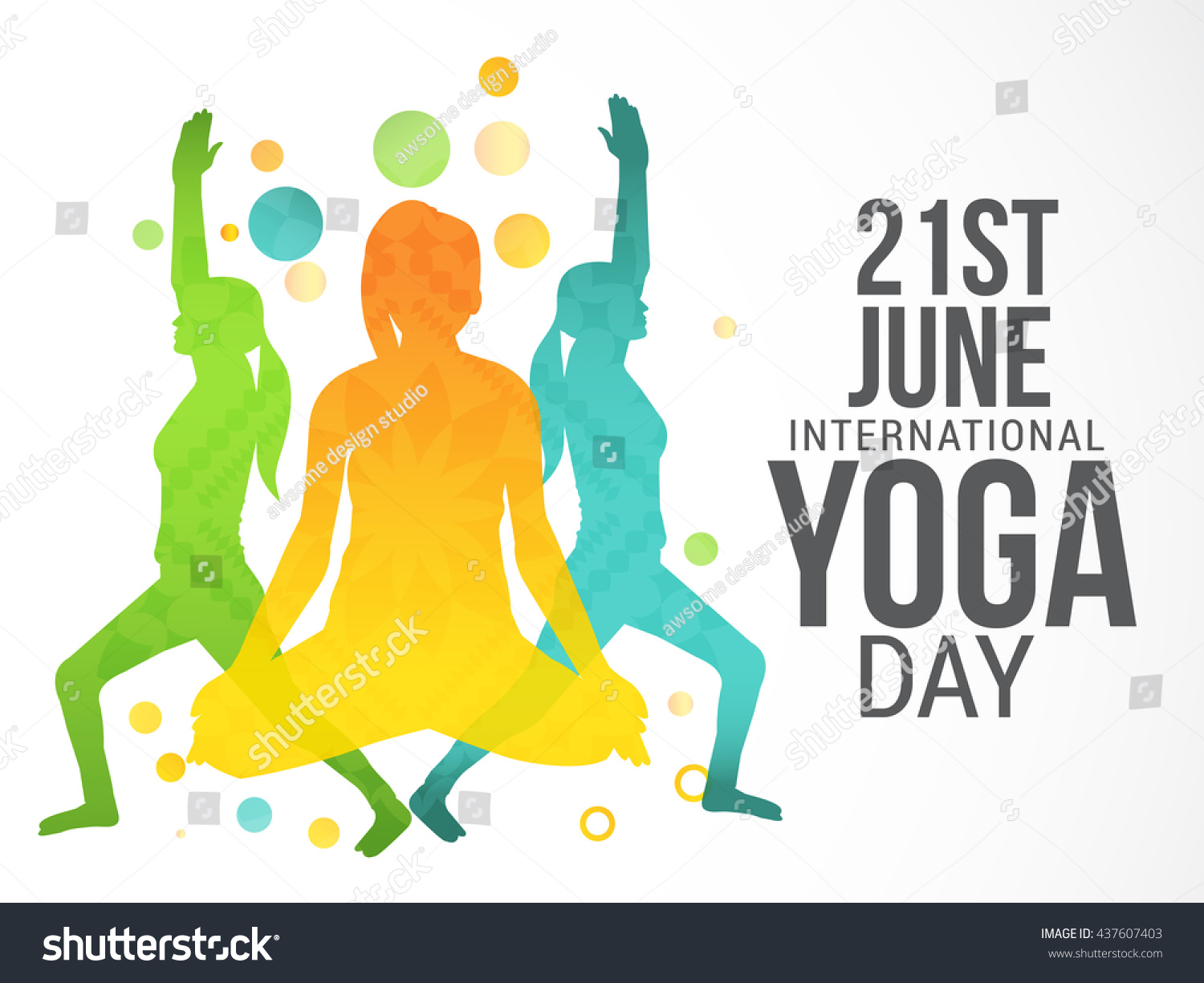 Vector Illustrationposterflyer Banner International Yoga Day Stock 