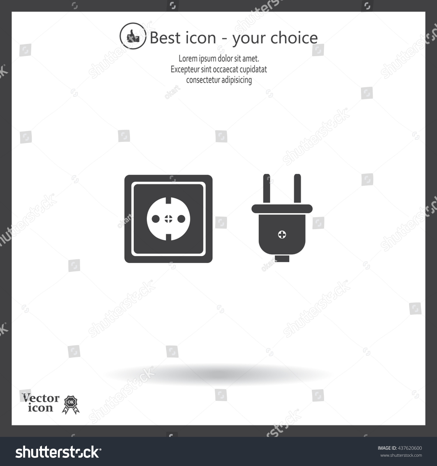 Plug Socket Icon Stock Vector (Royalty Free) 437620600 | Shutterstock