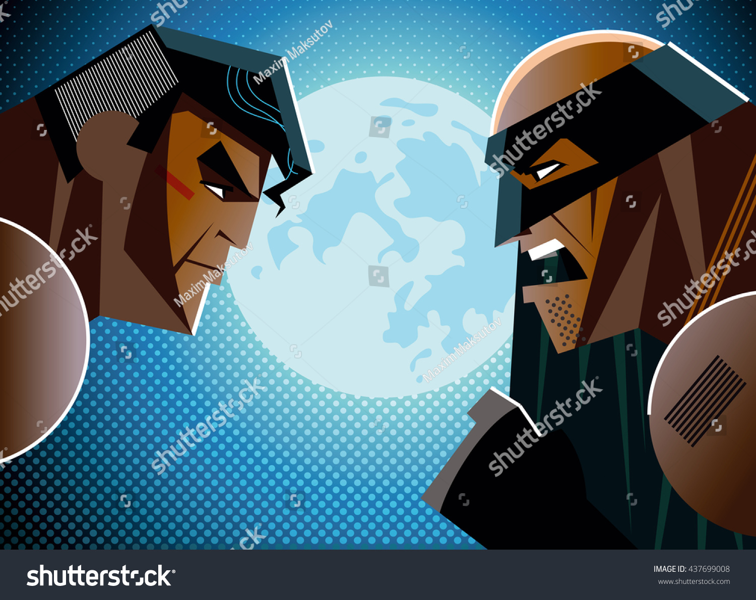 Good Versus Evil Superhero Vector Illustration Stock Vector (Royalty