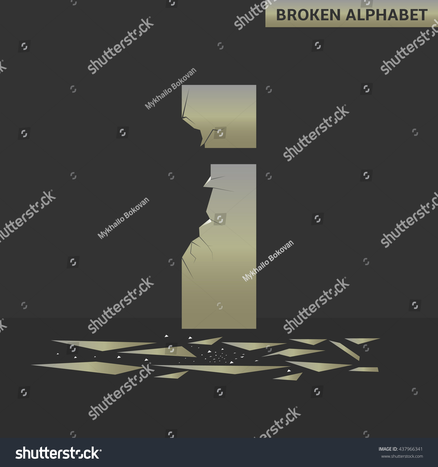 Broken Letter Mirror Alphabet Cracks Stock Vector (Royalty Free ...