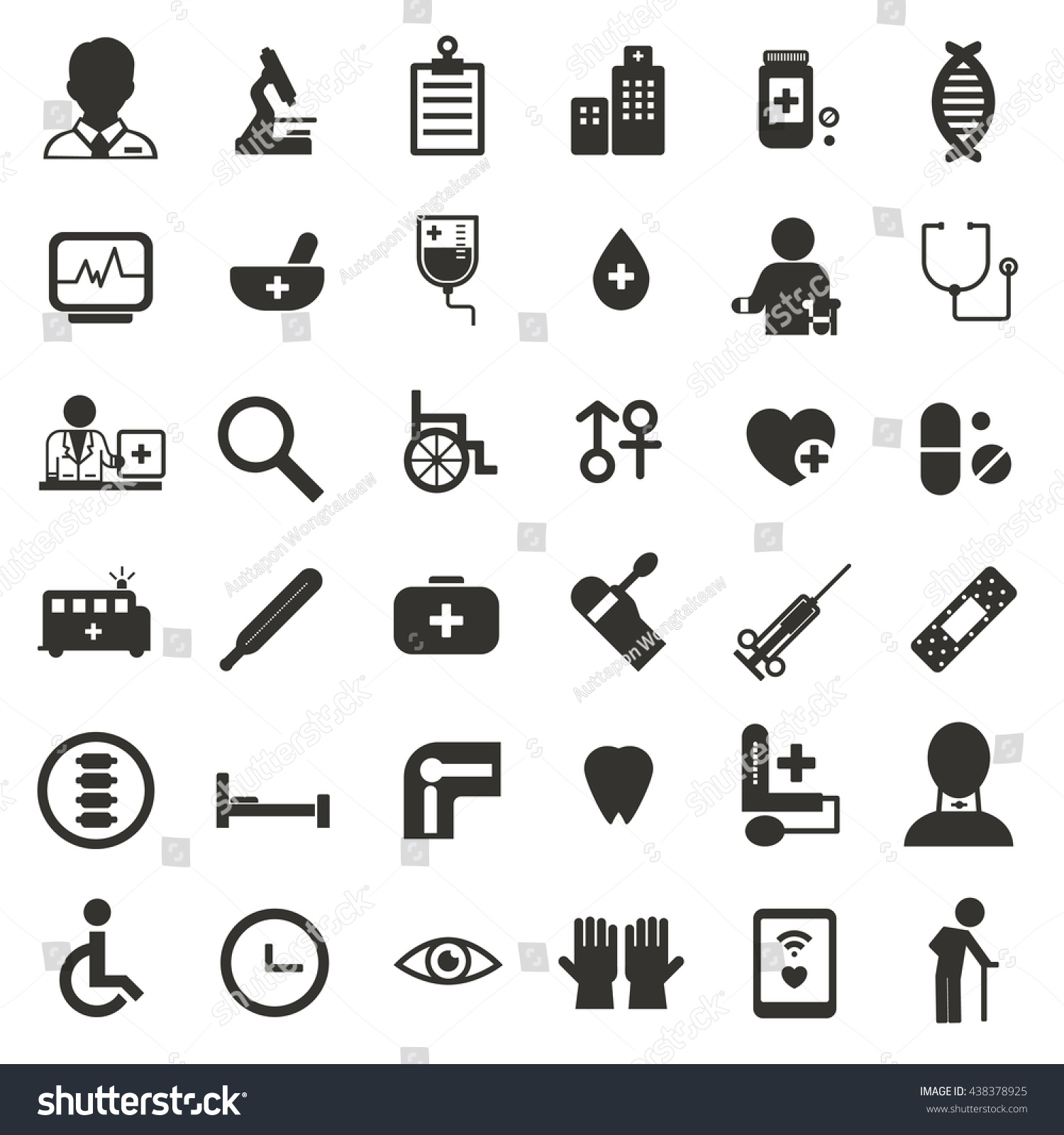 Medical Rehabilitation Service Icon Set Stock Vector (Royalty Free ...