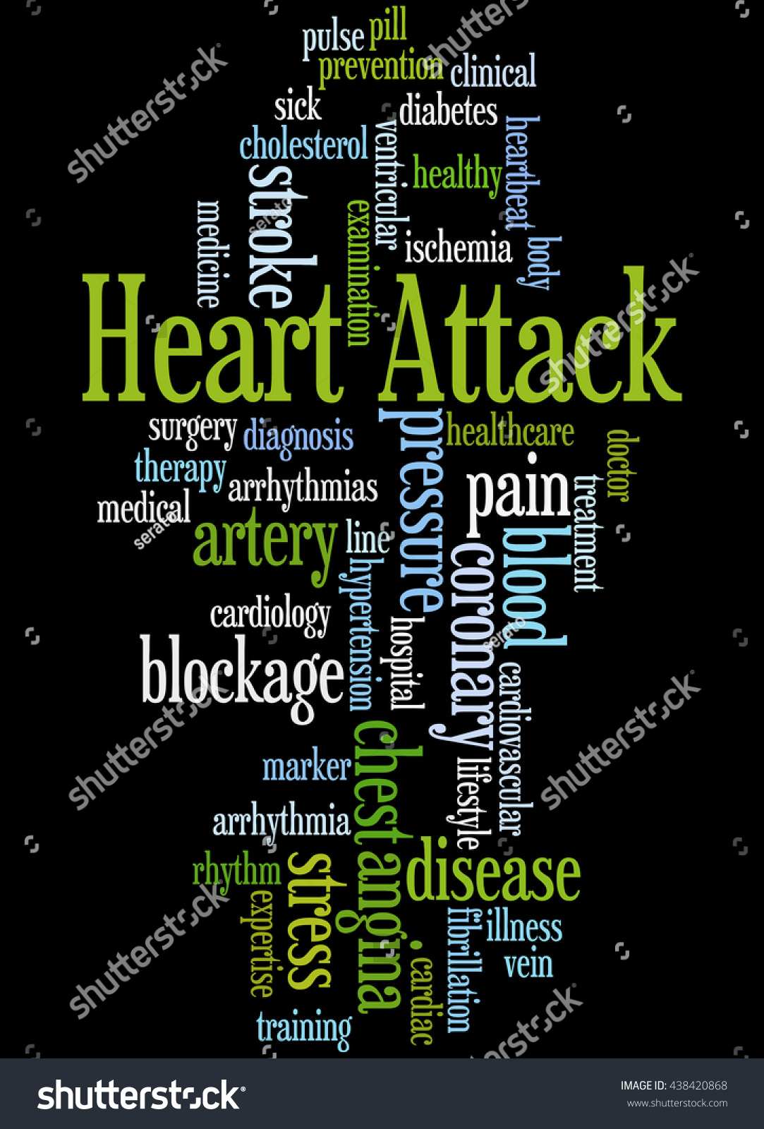 Heart Attack Word Cloud Concept On Stock Illustration 438420868 ...