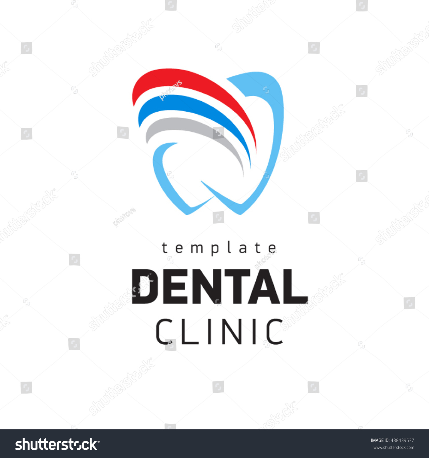 Dental Logo Design Template Tooth Silhouette Stock Vector (Royalty Free ...