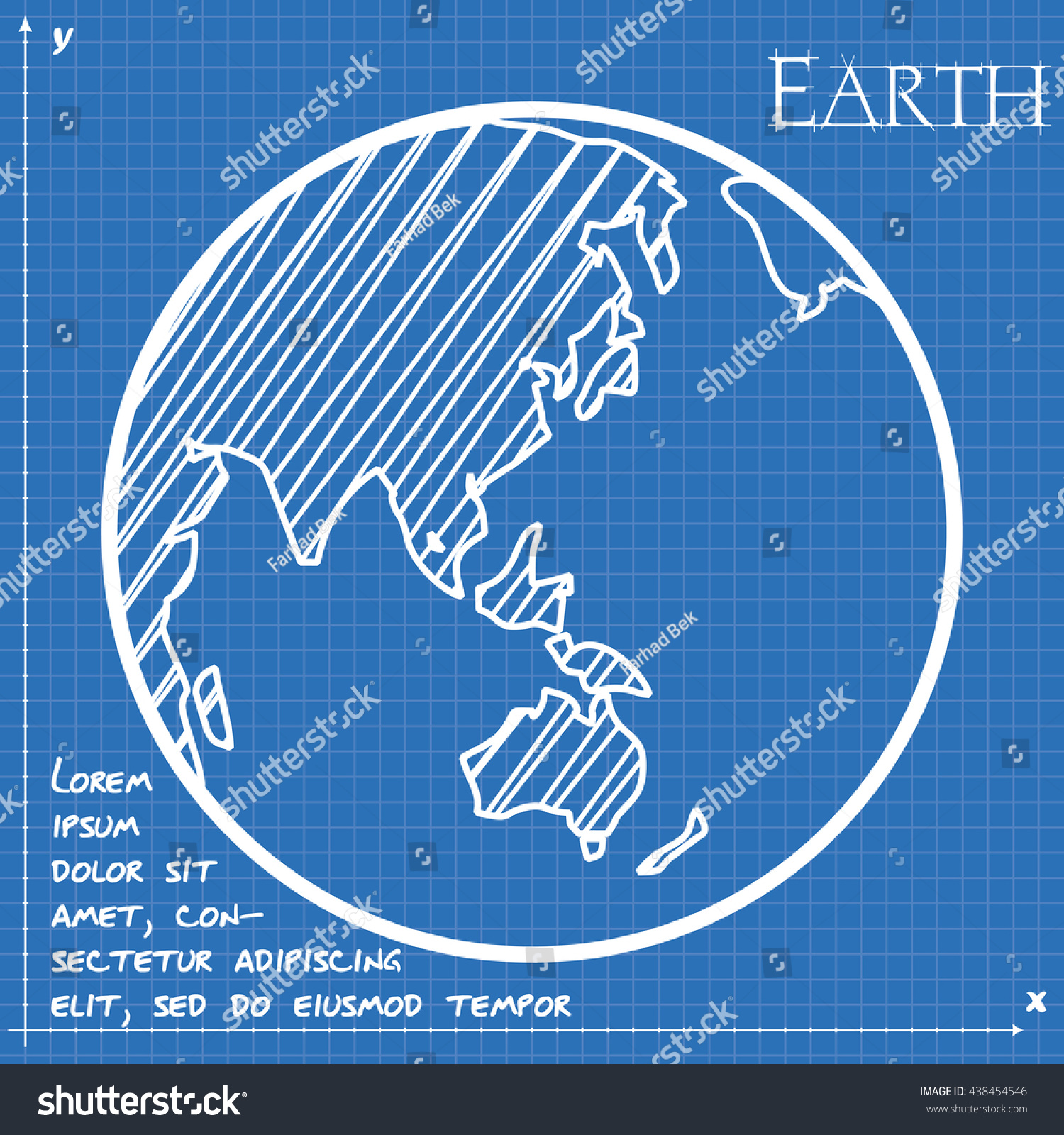 Planet Earth Asia Australia Blueprint Stock Vector (Royalty Free ...