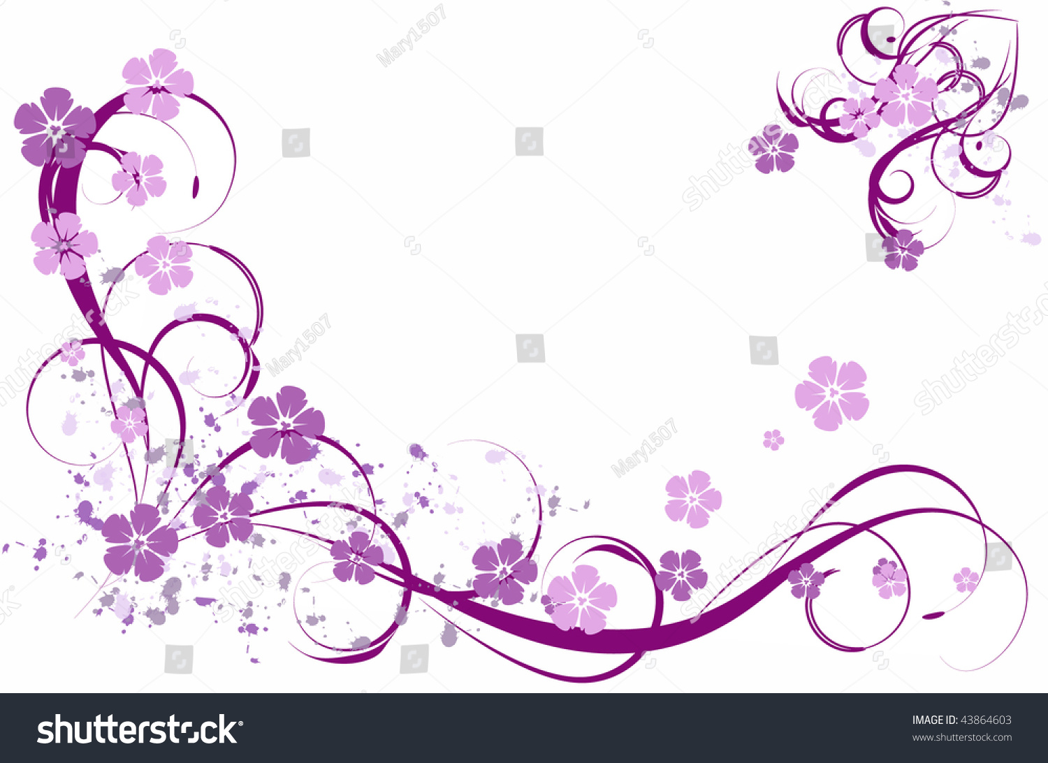 Орнаменты с лиловыми цветами