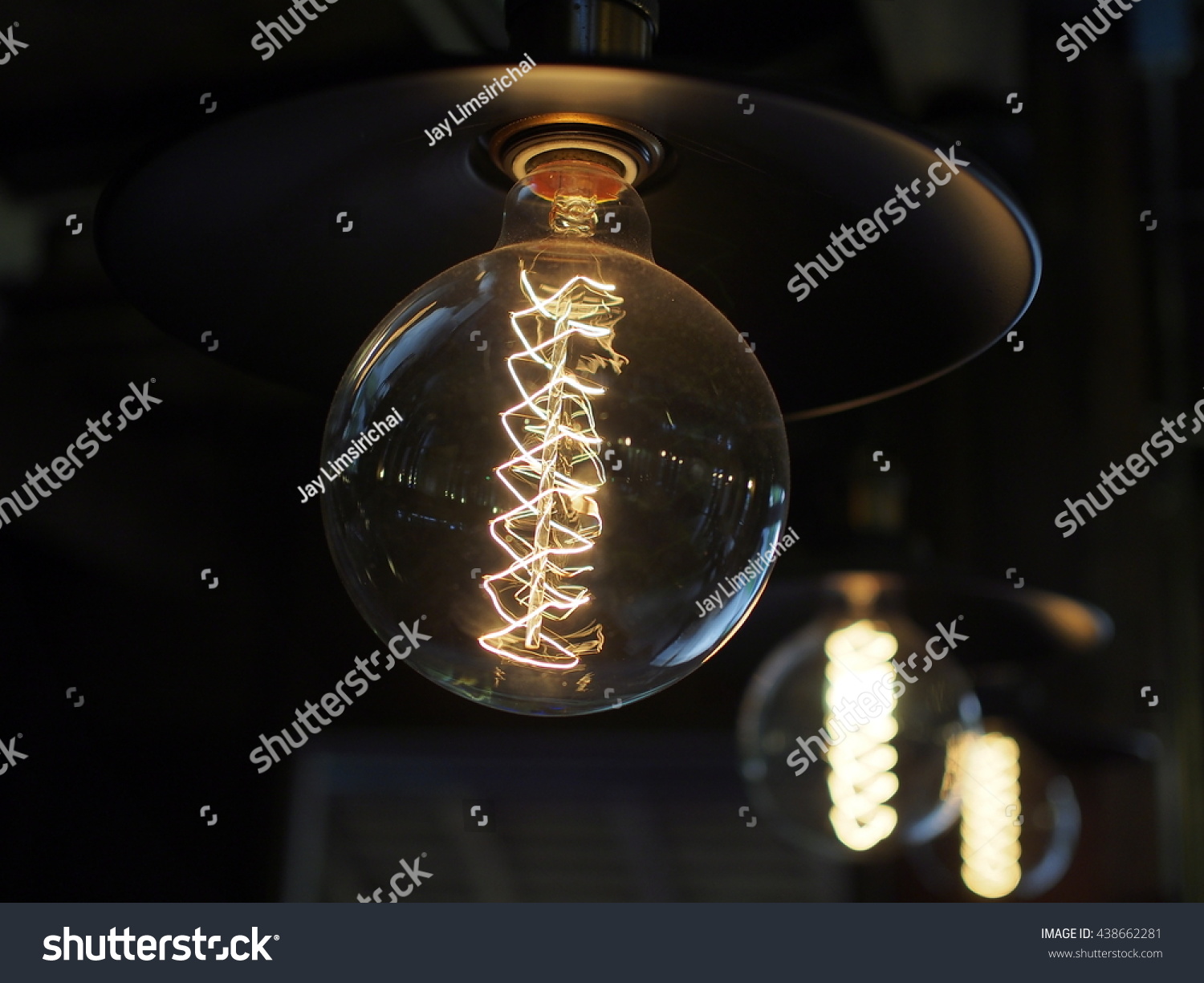 Close Lighting Coffee Shop Interior Decoration Stock Photo 438662281 ...