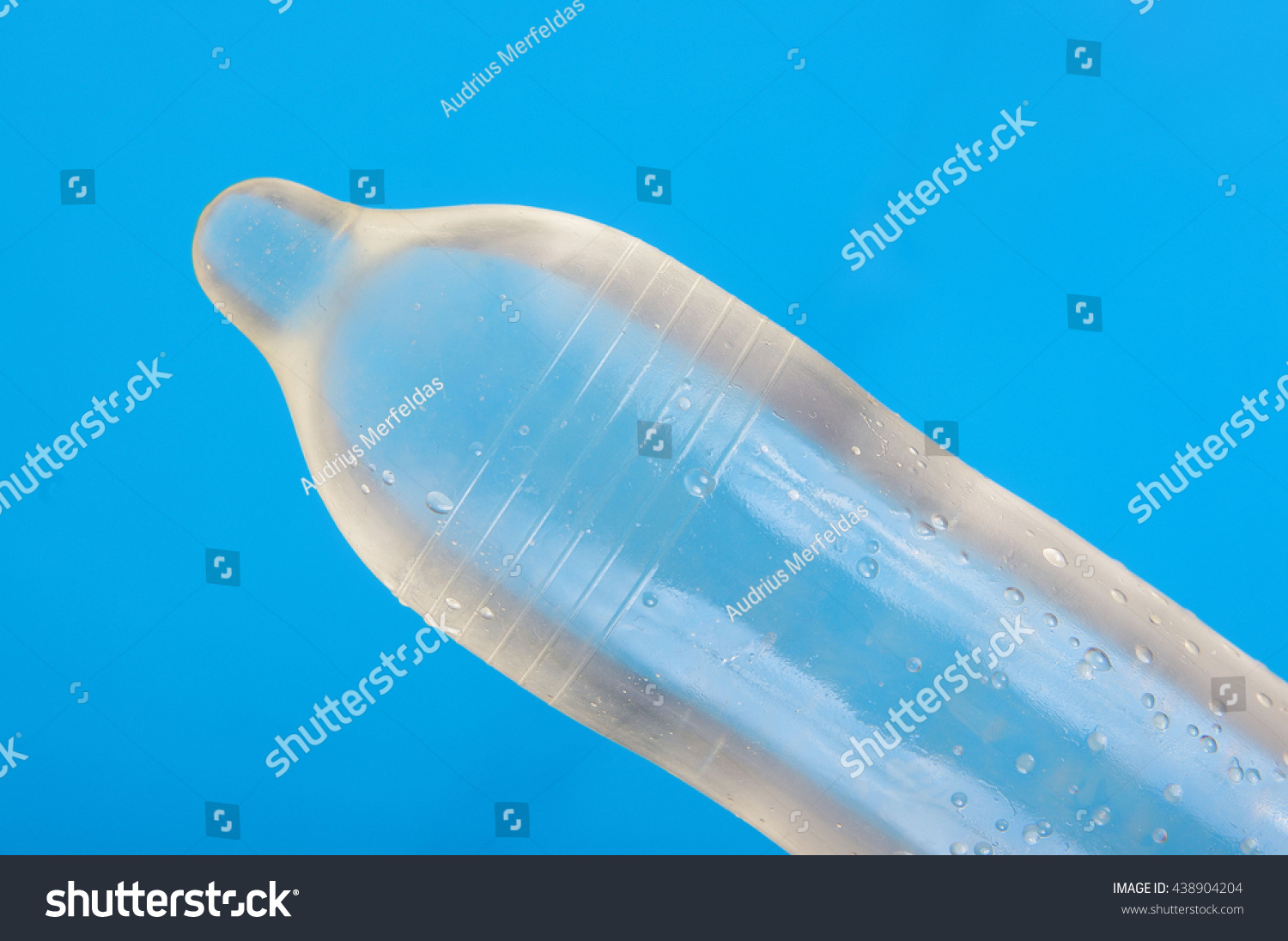 Ribbed Dotted Condom Full Water Isolated Stock Photo 438904204 ...