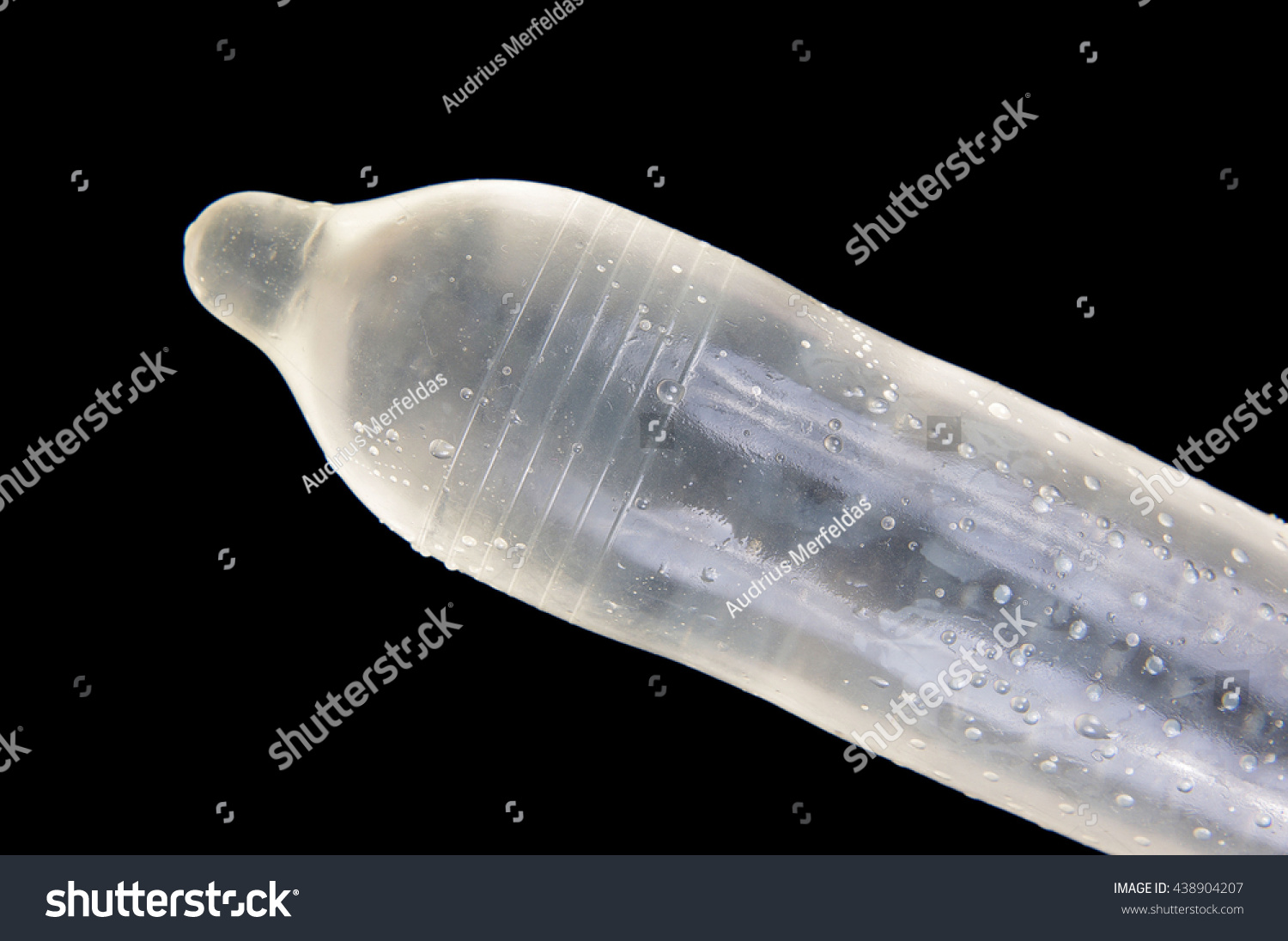 Ribbed Dotted Condom Full Water Isolated Stock Photo 438904207 ...