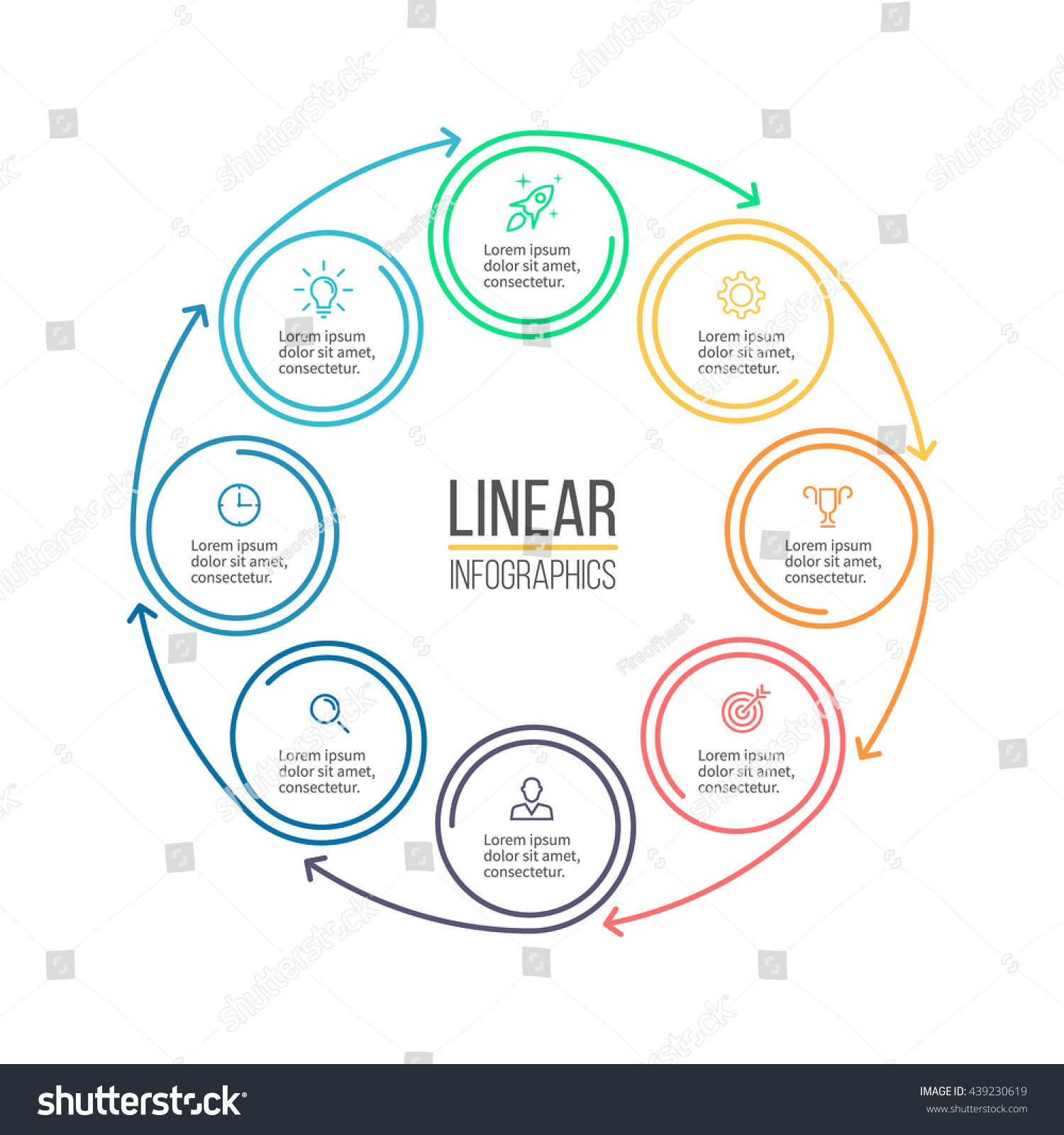 Linear Infographics Diagram Chart Graph 8 Stock Vector (Royalty Free