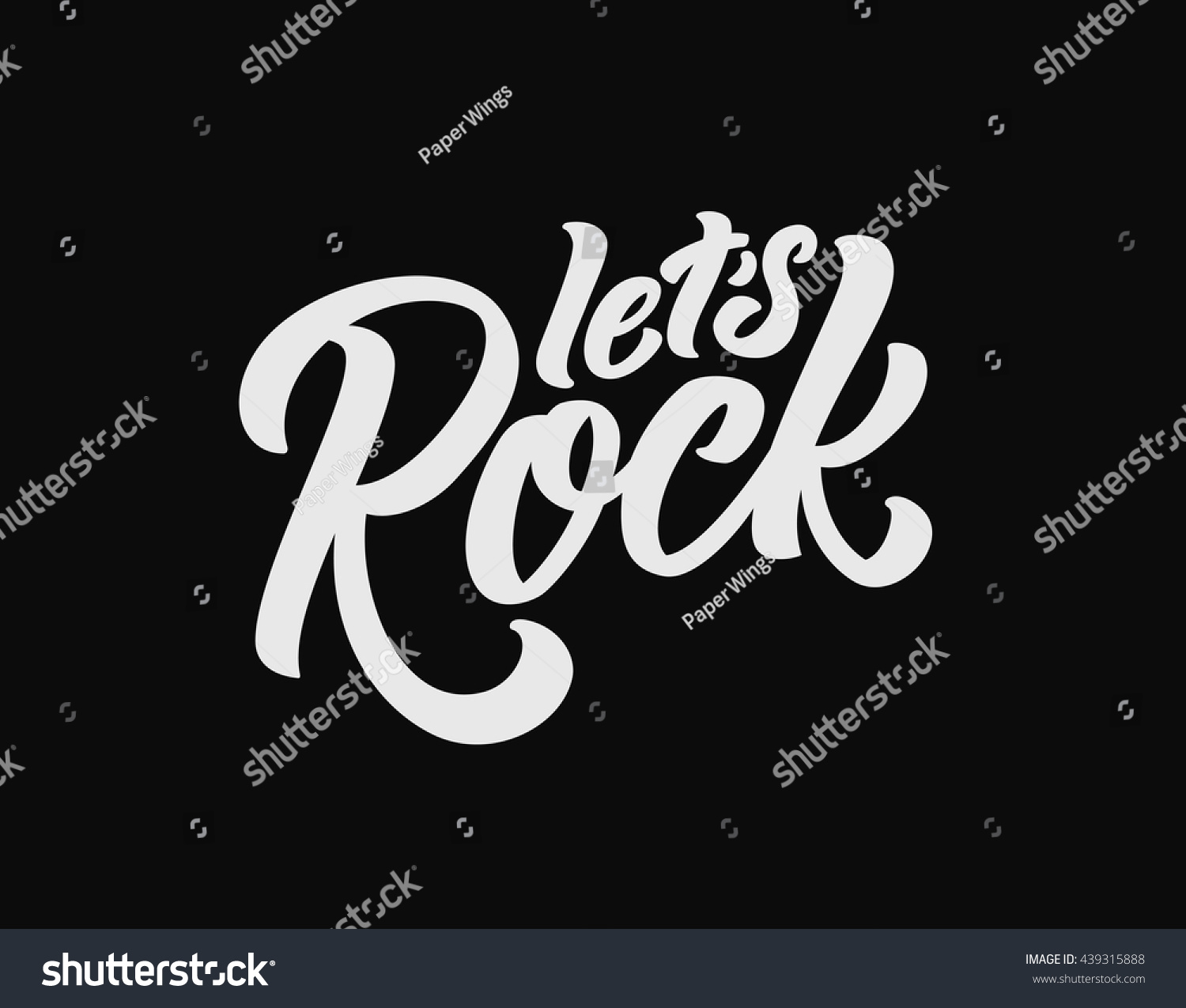 Lets Rock Handlettering Illustration Stock Vector (Royalty Free ...