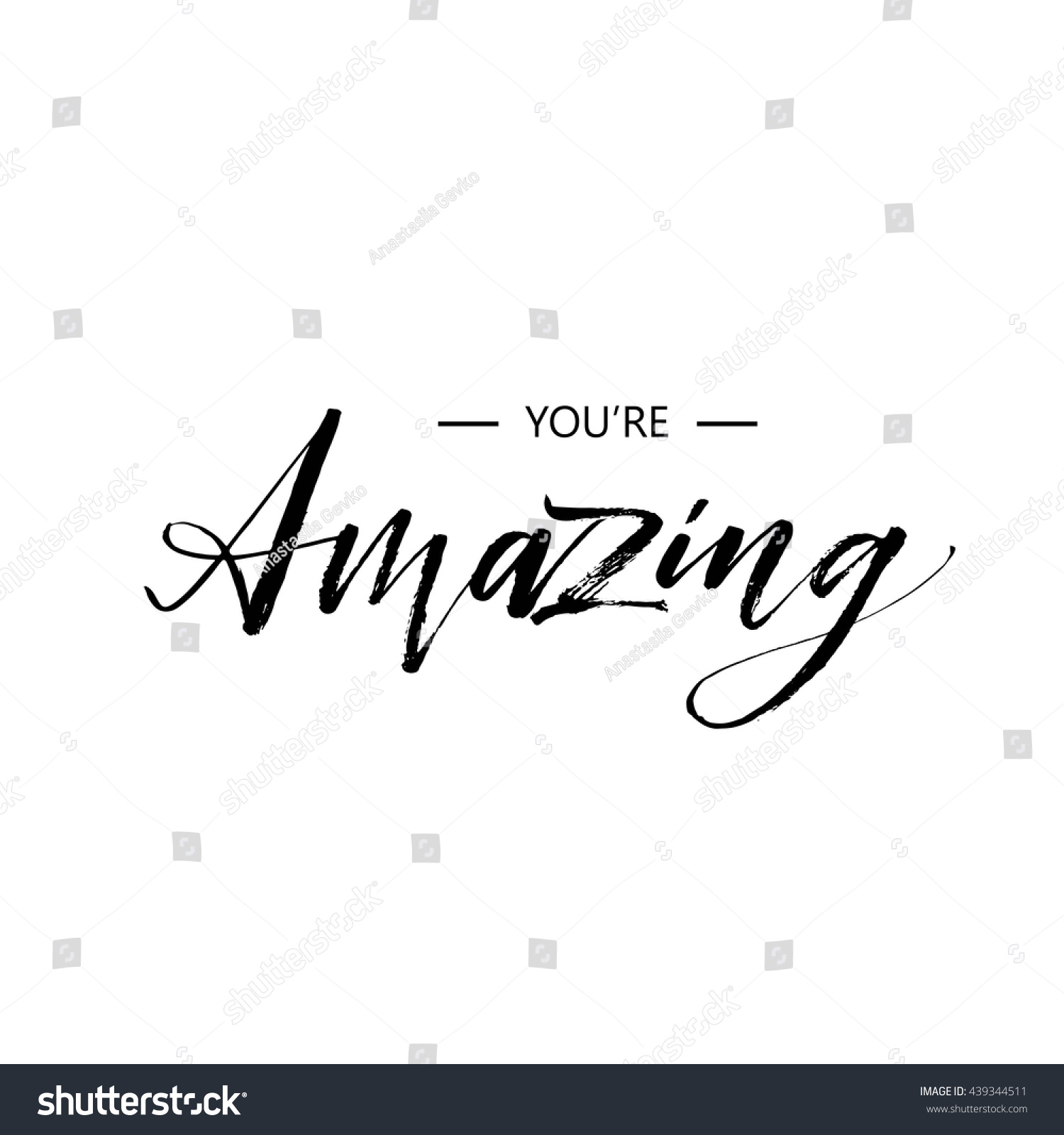 Youre Amazing Card Hand Drawn Inspirational Stock Vector (Royalty Free ...