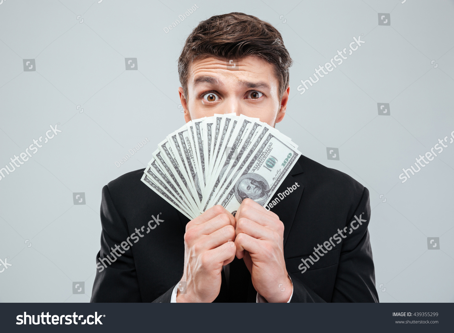 Confused Young Businessman Covered His Face Stock Photo 439355299 ...