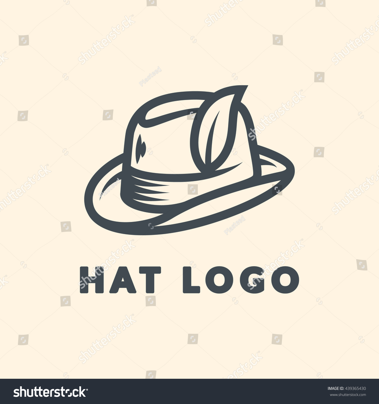 Hat Logo Illustration Minimal Design Stock Vector (Royalty Free ...