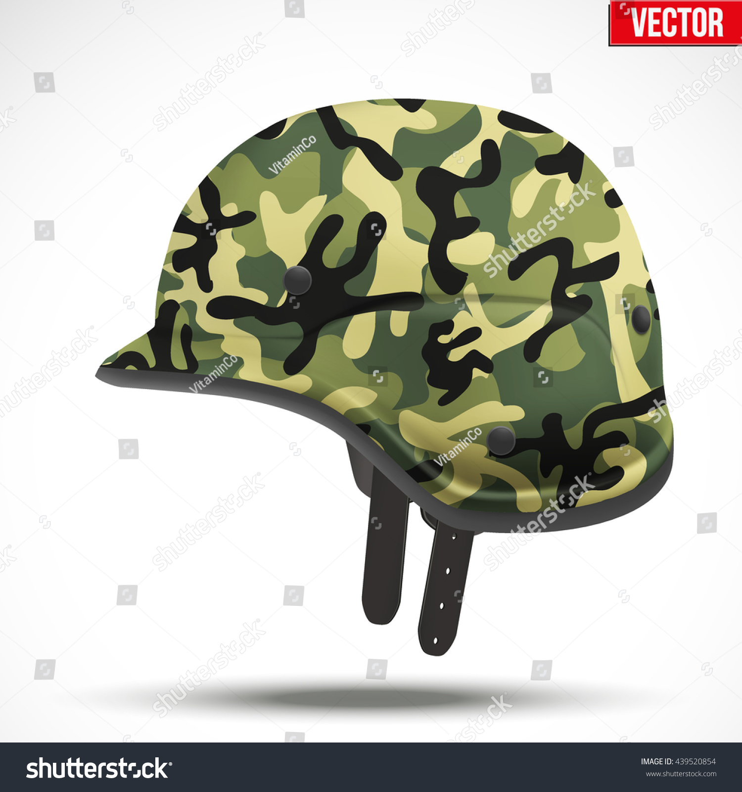 Military Modern Camouflage Helmet Side View Stock Vector (Royalty Free ...