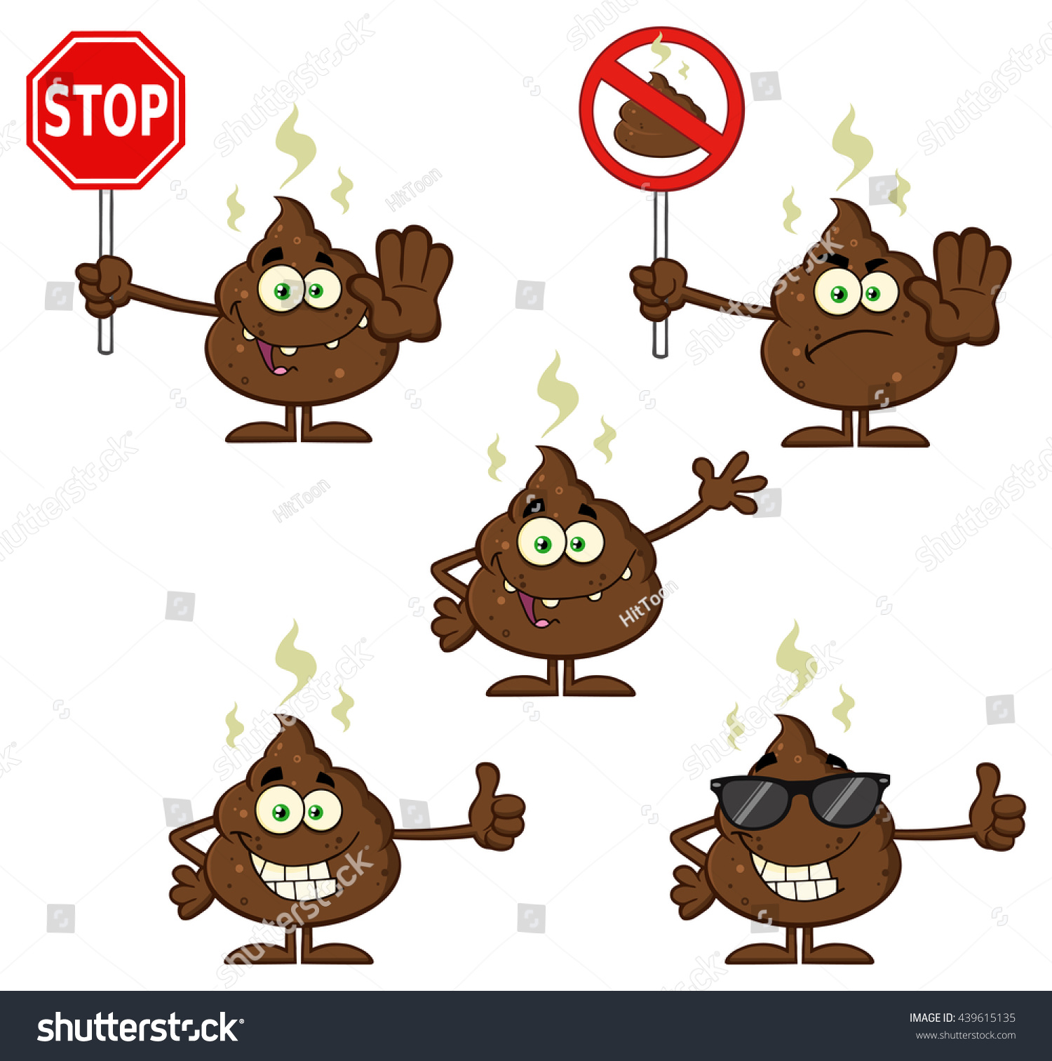 Poop Cartoon Mascot Character Vector Illustration Stock Vector (Royalty ...