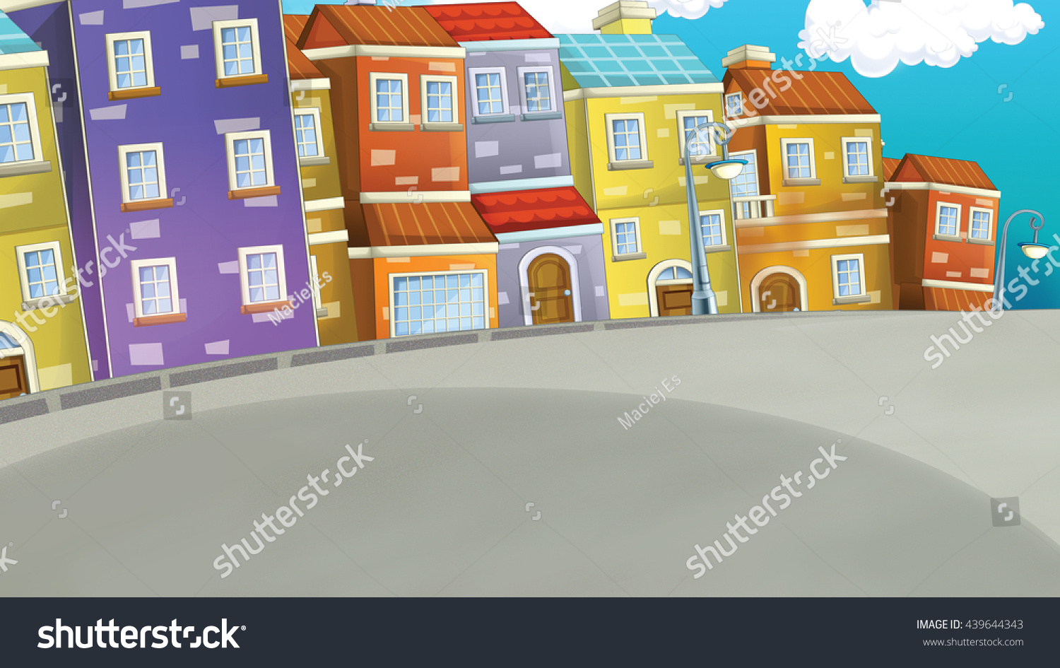 Cartoon Scene City Street Different Usage Stock Illustration 439644343 ...