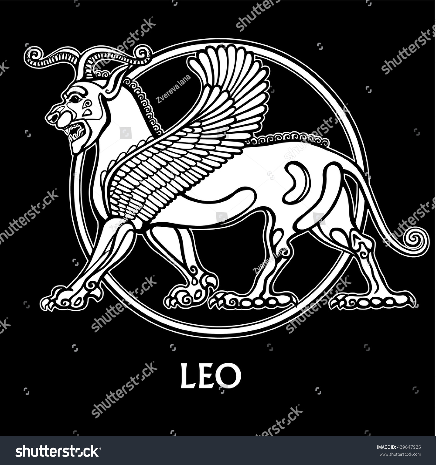 Zodiac Sign Leo Character Sumerian Mythology Stock Vector (royalty Free 