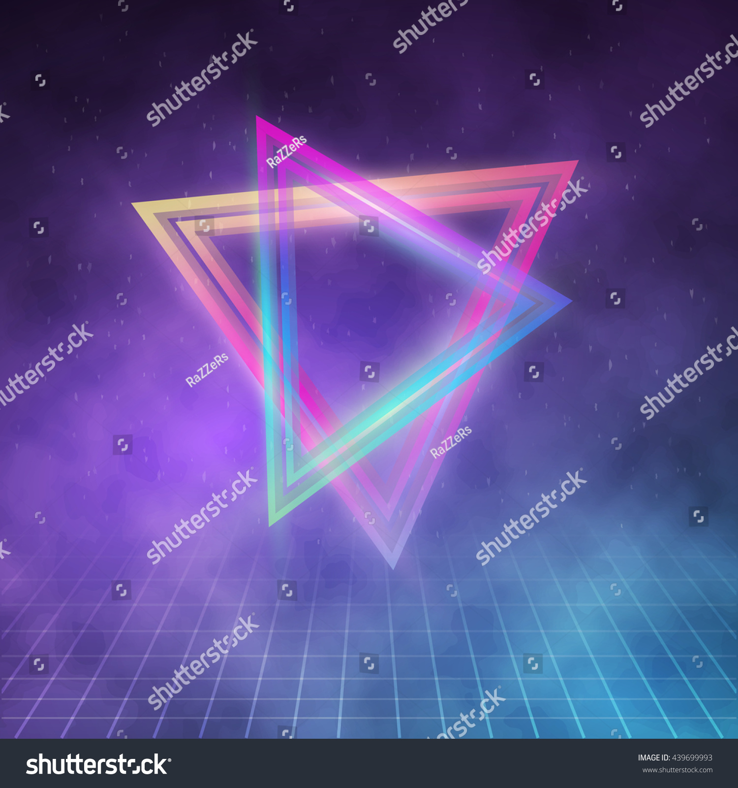 Illustration Retro Party 1980 Neon Poster Stock Vector (Royalty Free ...