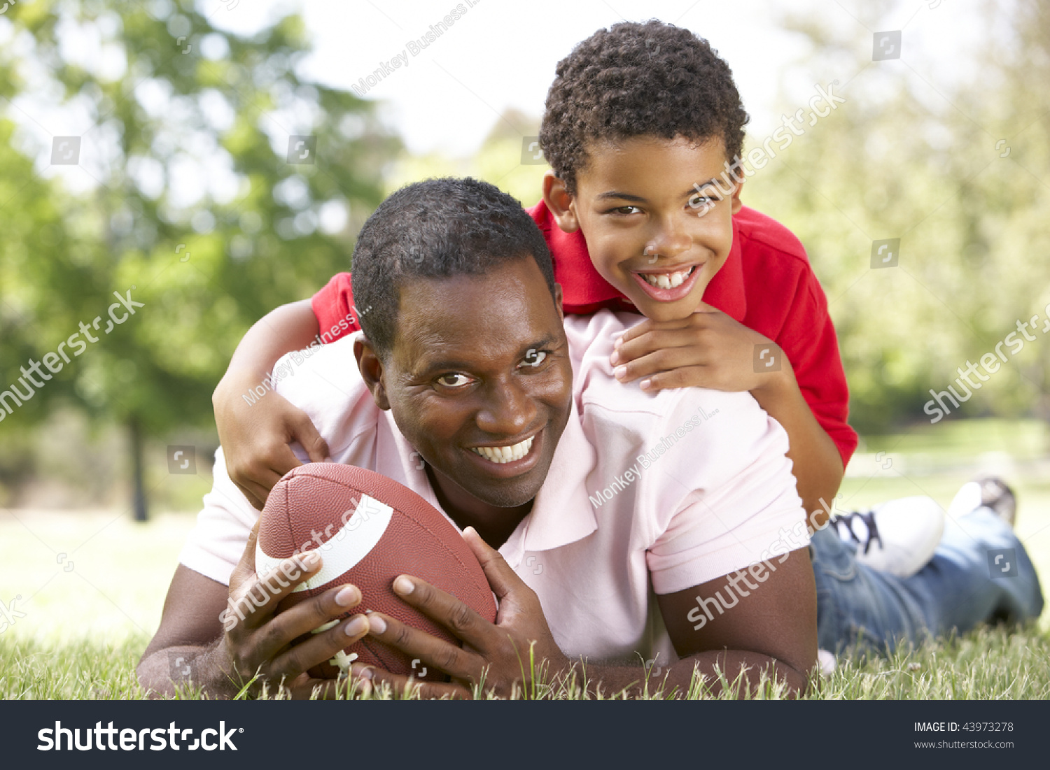 Father Son Park American Football Stock Photo 43973278 | Shutterstock