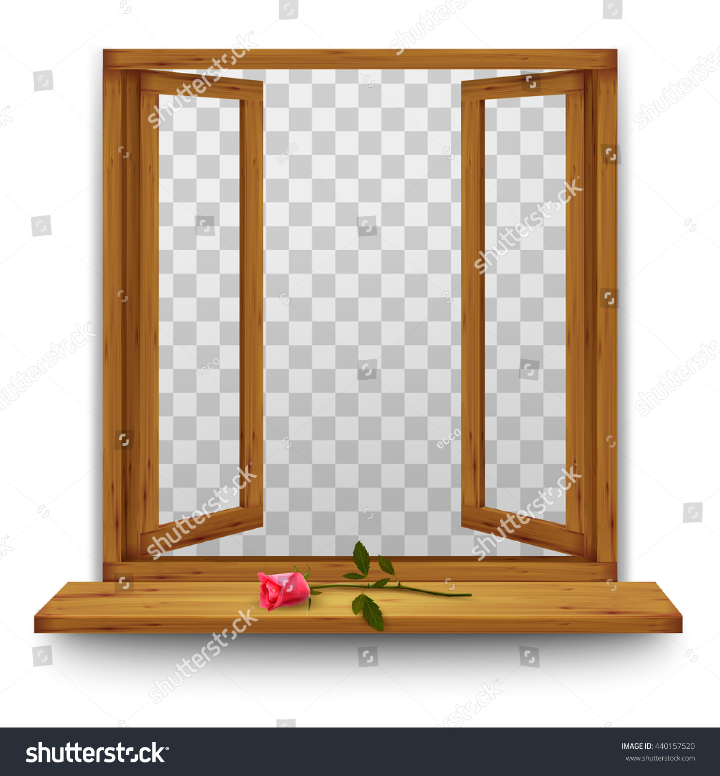 Деревянное окно вектор
