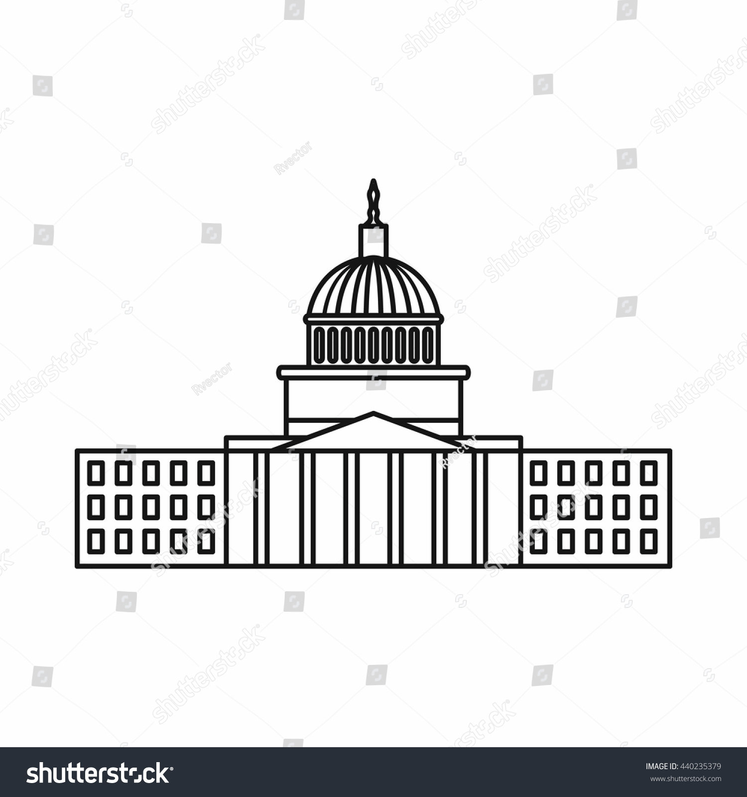 Capitol Icon Outline Style Stock Vector (Royalty Free) 440235379 ...