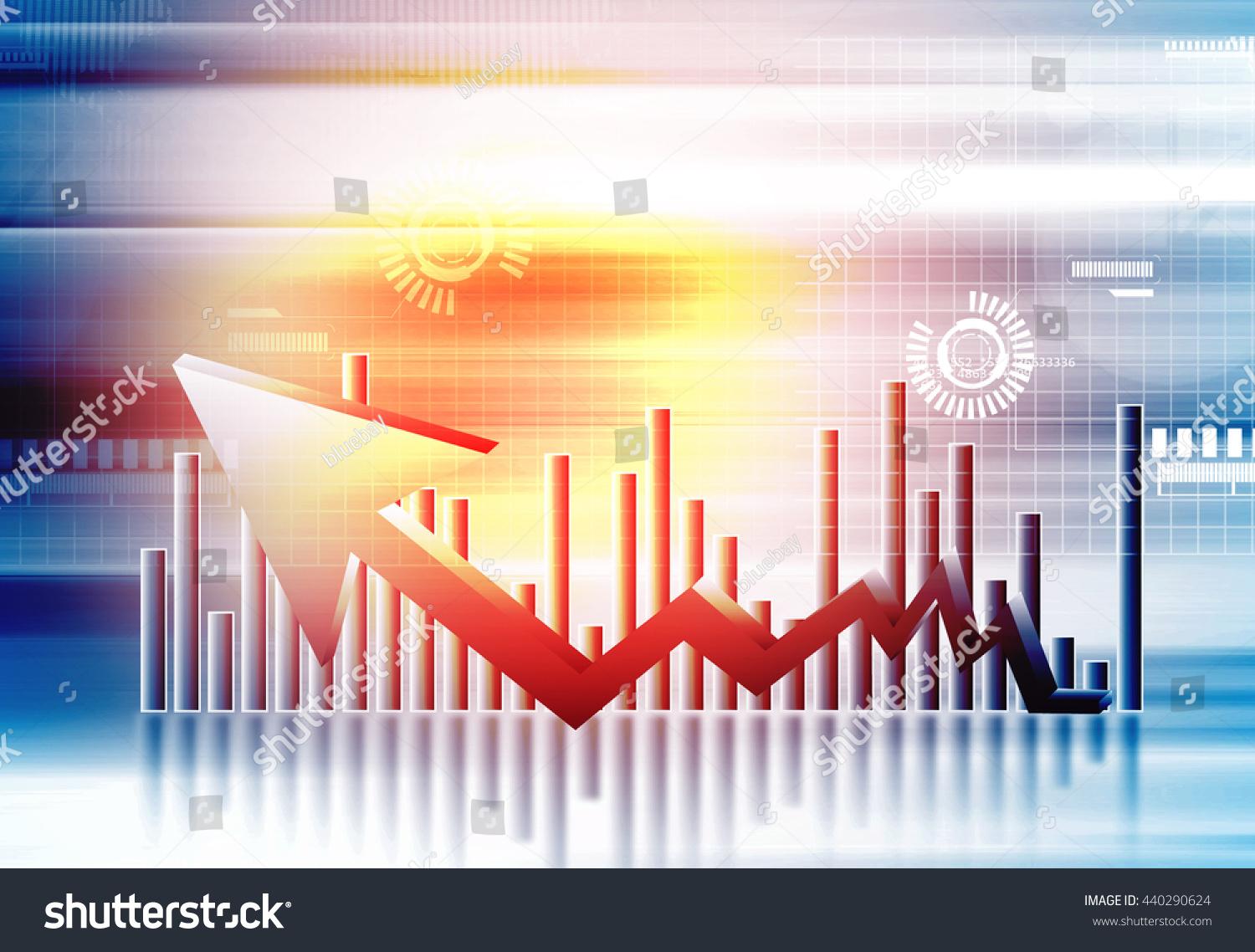 Financial Chart Graphs Background Stock Market Stock Illustration ...