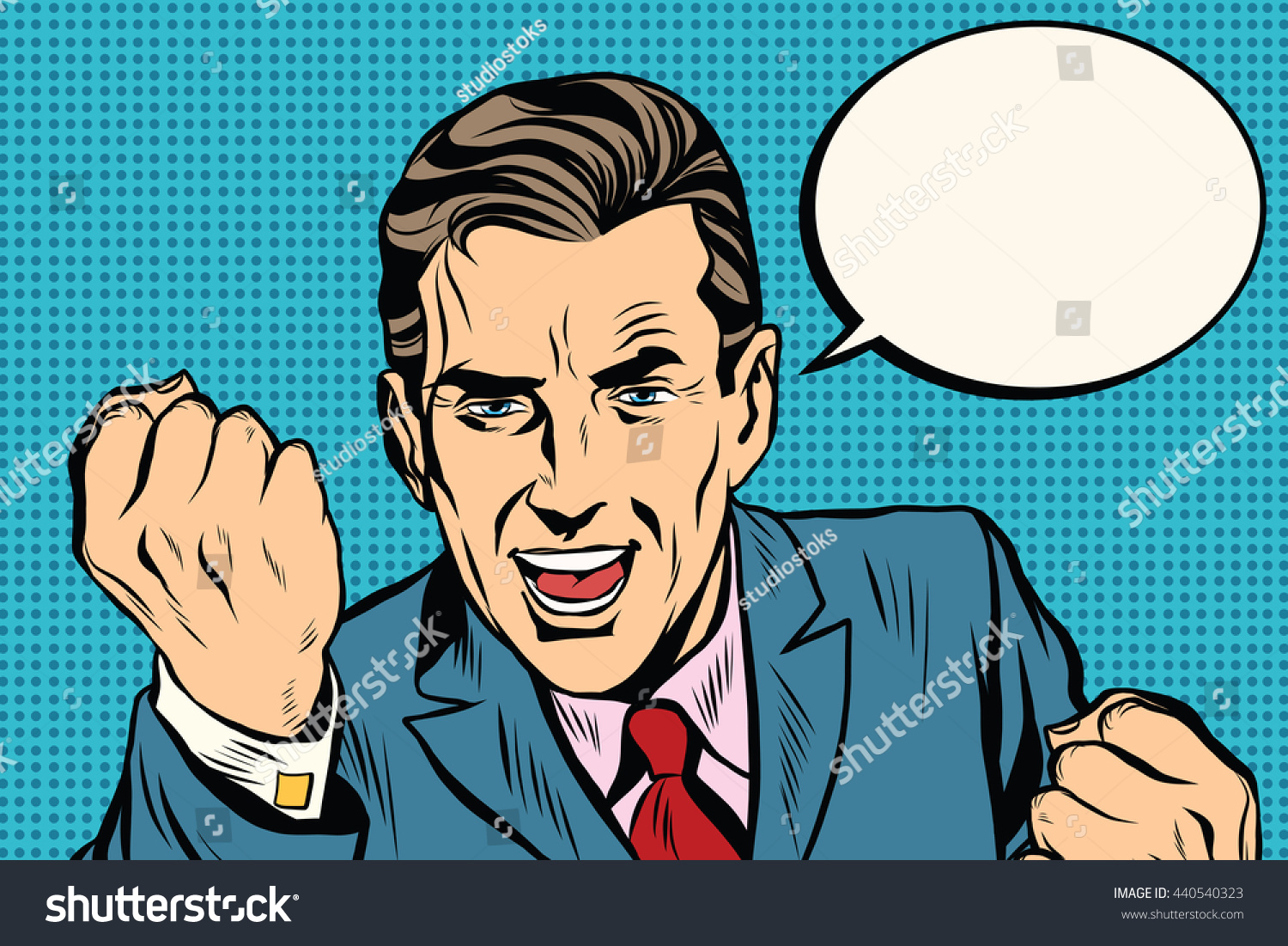 Charismatic Retro Speaker Businessman Pop Art Stock Illustration ...