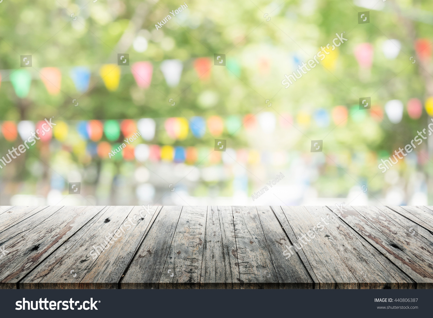 Empty Wooden Table Blurred Party On Stock Photo 440806387 | Shutterstock
