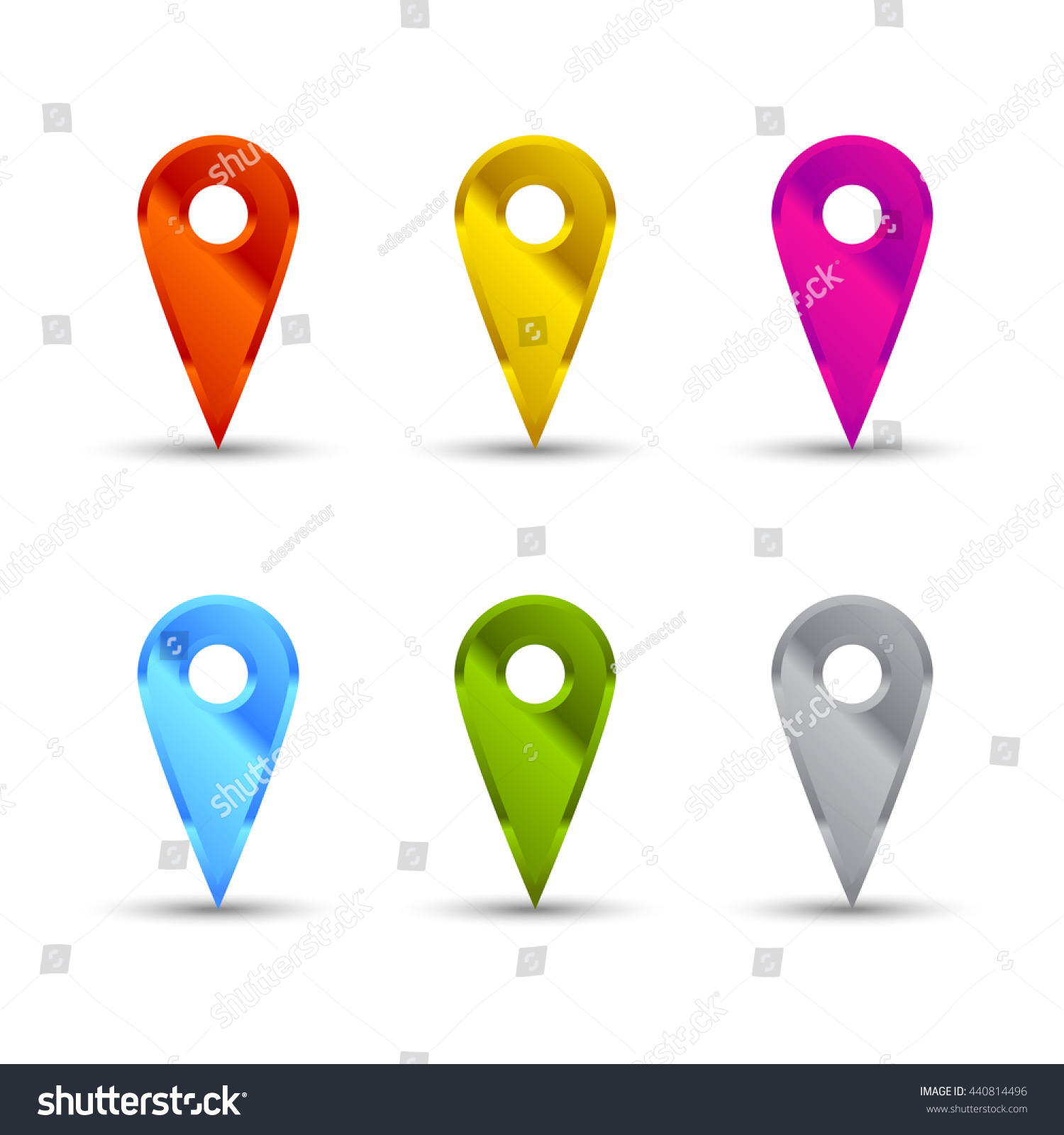 Map Pointers Set Stock Vector (Royalty Free) 440814496 | Shutterstock