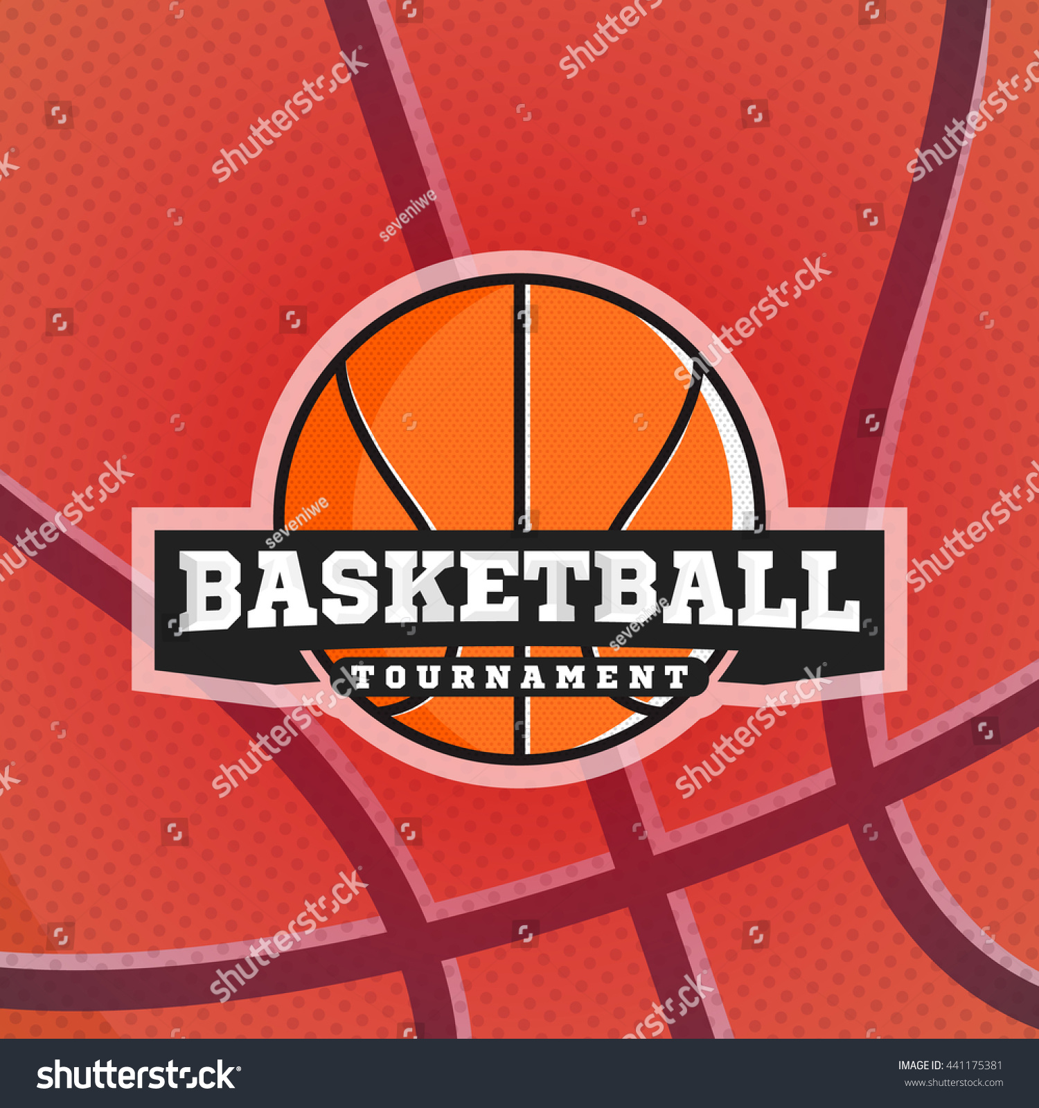 Basketball Tournament Logo Basketball Themed Logotype Stock Vector ...