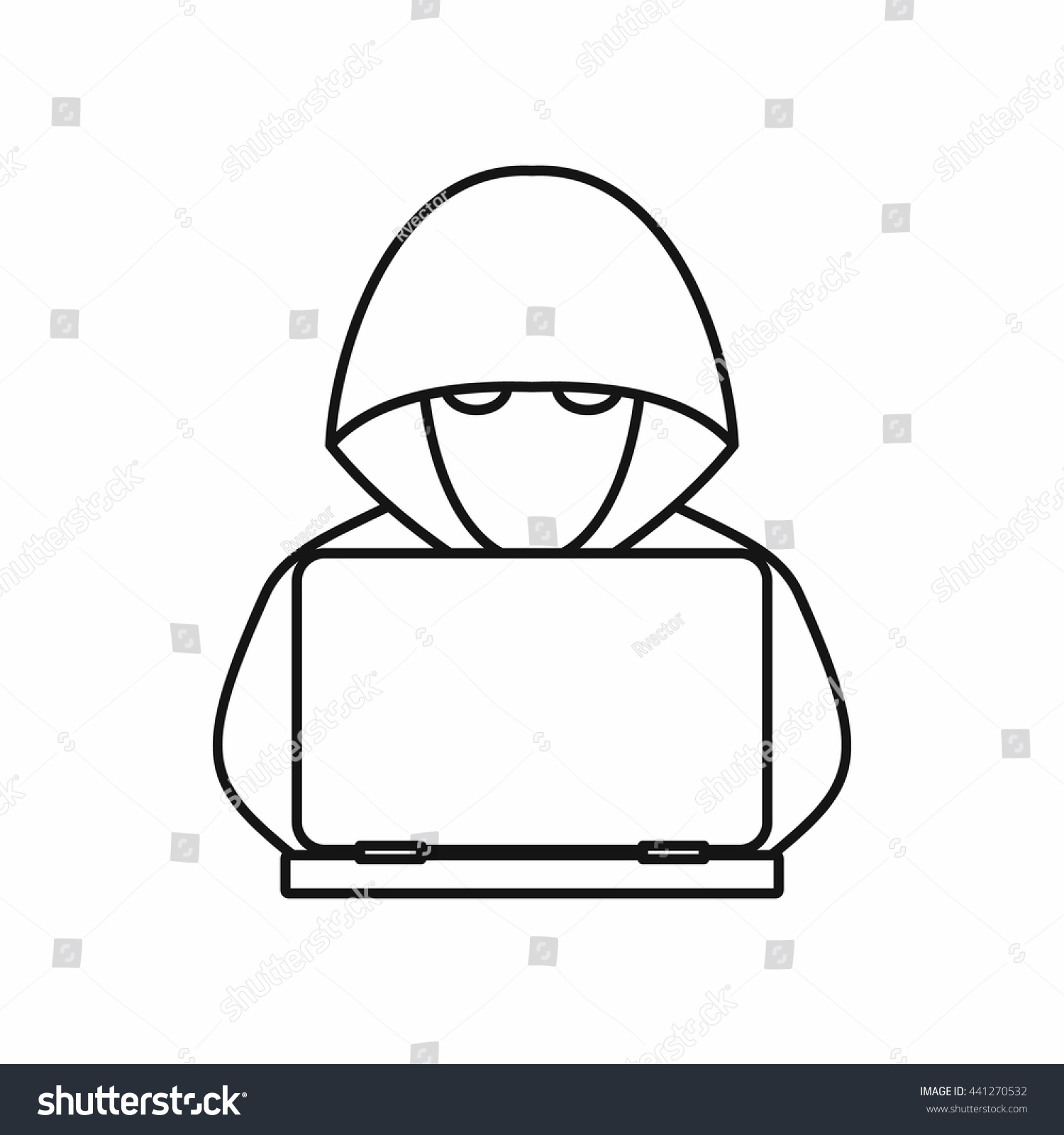 Computer Hacker Laptop Icon Outline Style Stock Vector (Royalty Free ...