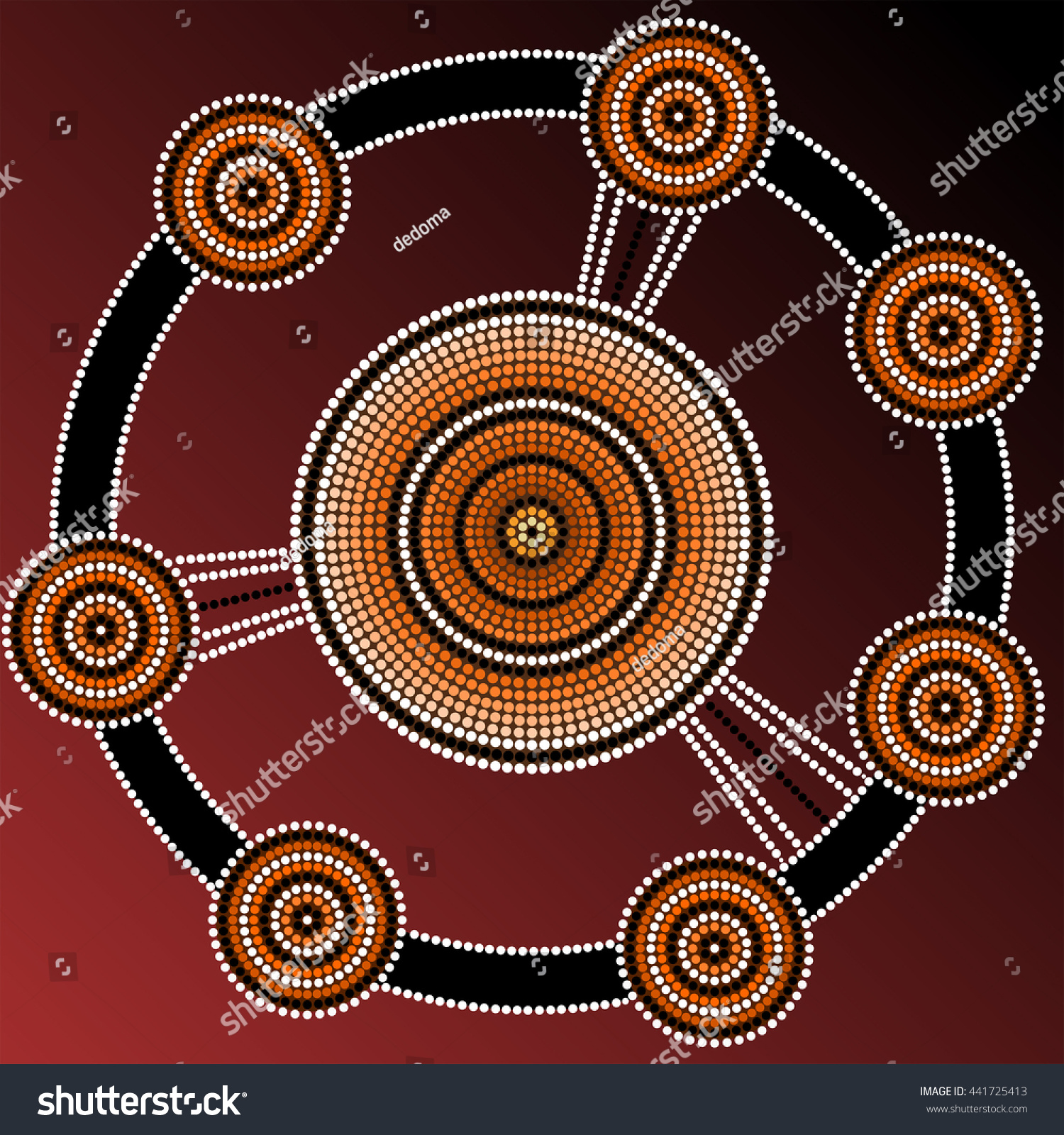 Illustration Based On Aboriginal Style Dot Stock Vector (Royalty Free ...