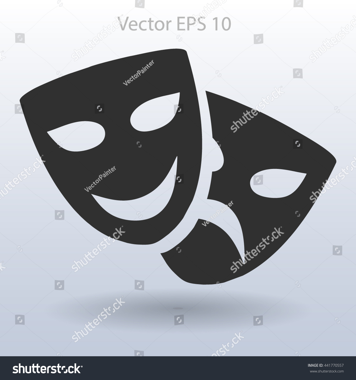 Theatrical Masks Laughter Crying Vector Illustration Stock Vector ...