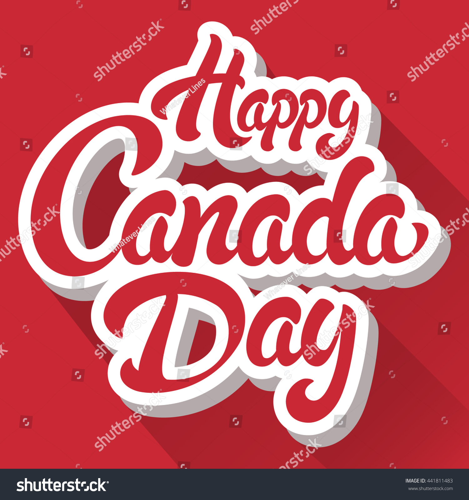 Happy Canada Day Hand Drawn Lettering Stock Vector (Royalty Free ...